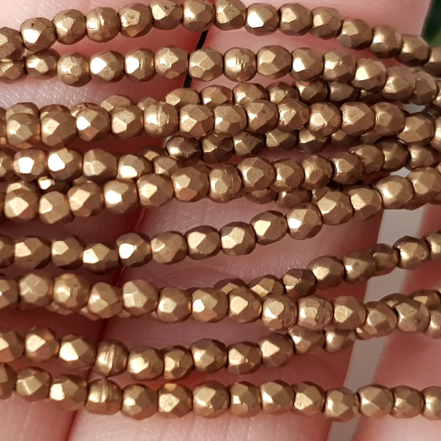 Czech Fire Polished 50 Bead Strand - Ceylon Yellow - Saturated Metallic 2mm Round Faceted | FP-02-06B04 | Beading Supply