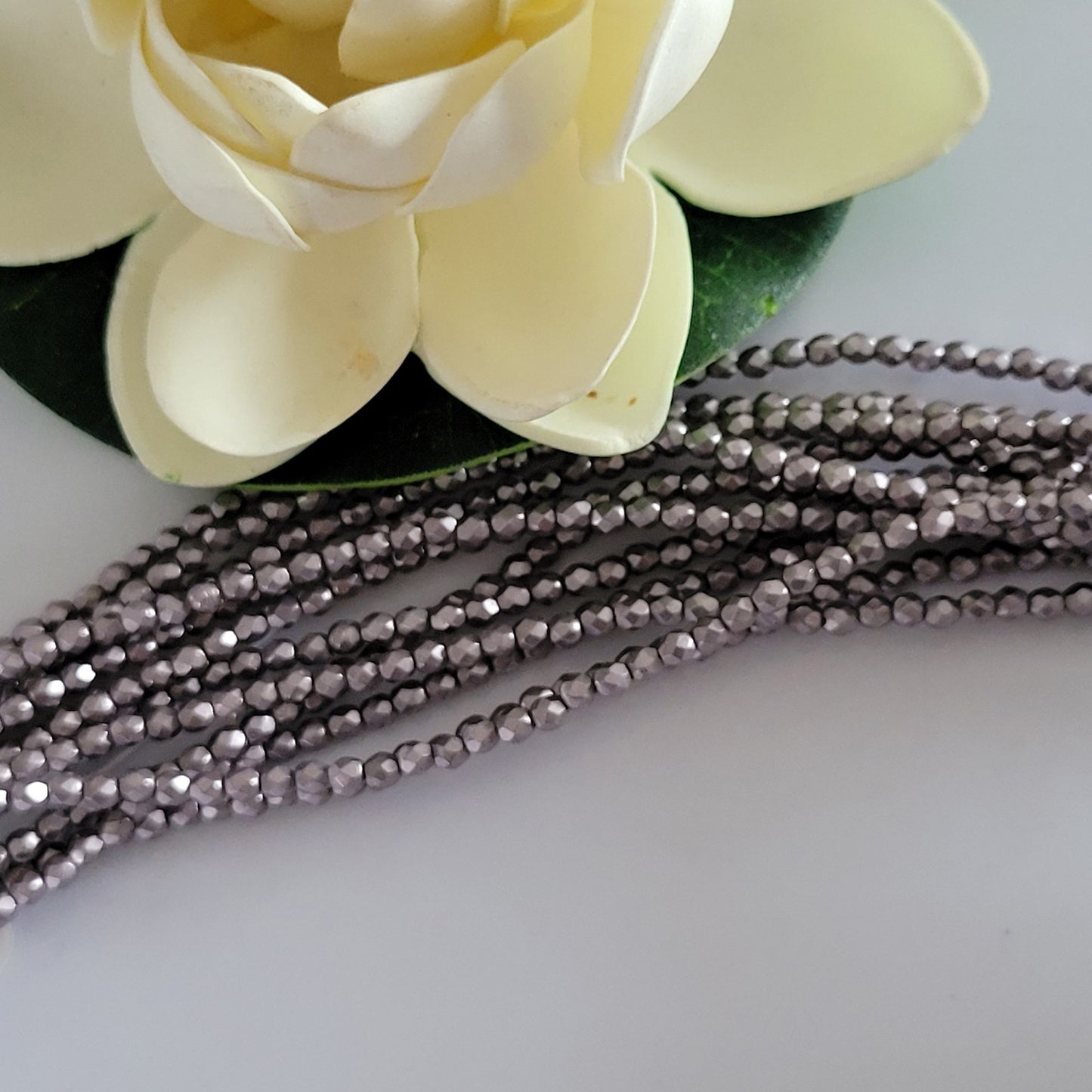 Czech Fire Polished - Almost - Saturated Metallic 3mm Round 50 Bead Strand | FP-03-05A02 | Beading Supply
