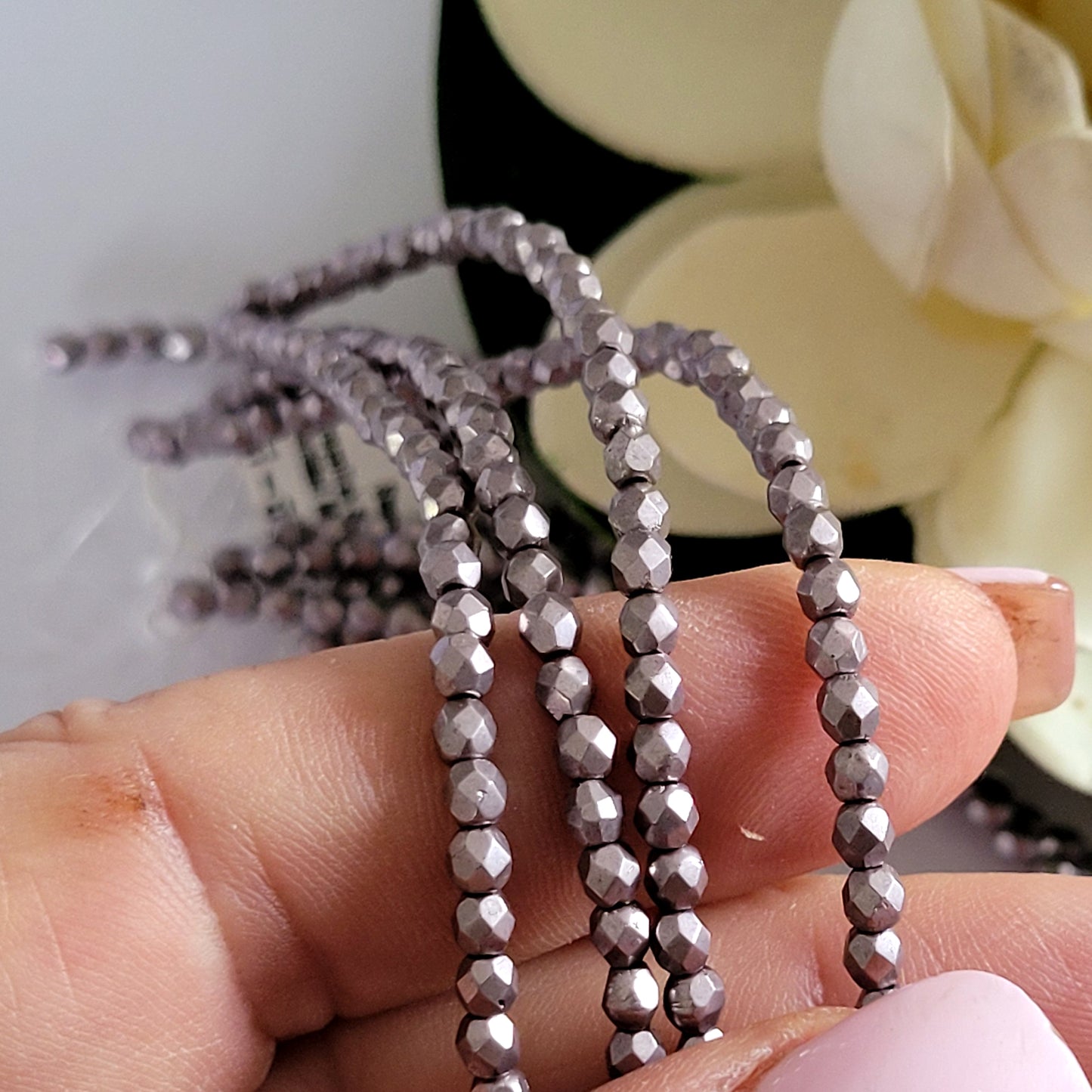 Czech Fire Polished - Almost - Saturated Metallic 3mm Round 50 Bead Strand | FP-03-05A02 | Beading Supply