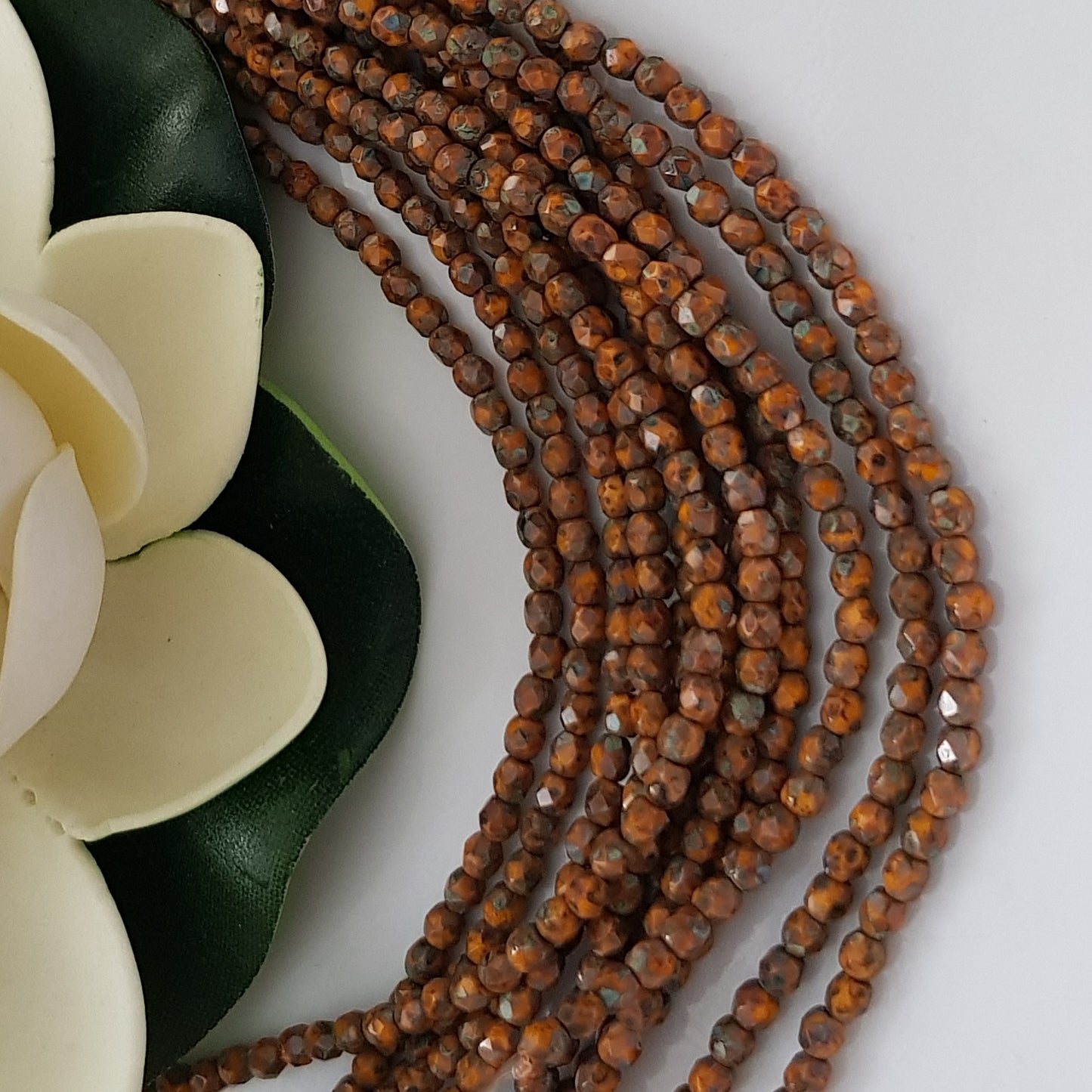 Czech Fire Polished - Sunflower Yellow - Picasso 3mm Round 50 Bead Strand | FP-03-T93110 | Beading Supply