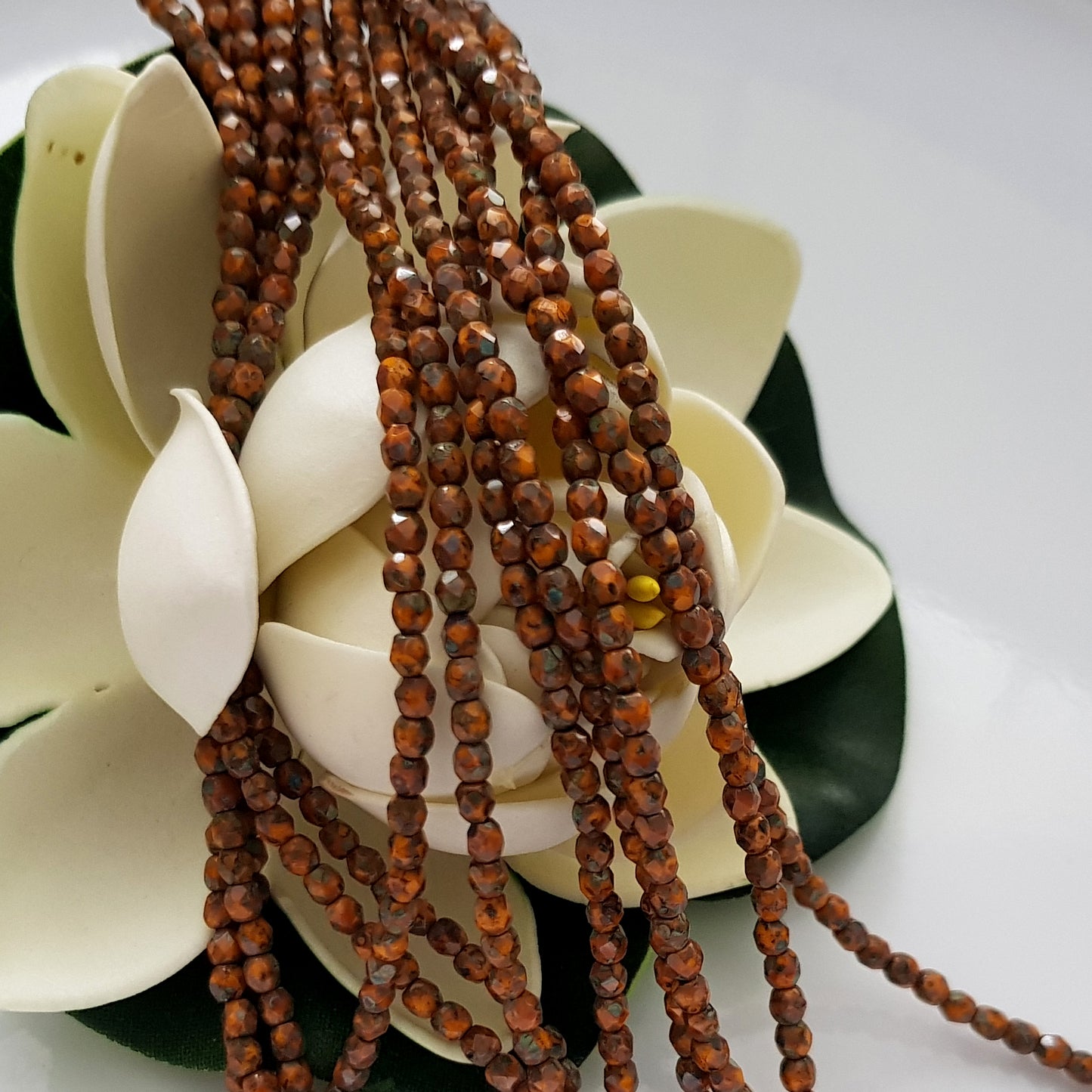 Czech Fire Polished - Sunflower Yellow - Picasso 3mm Round 50 Bead Strand | FP-03-T93110 | Beading Supply