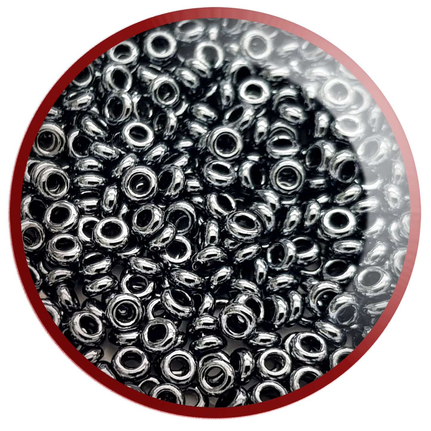 Demi 8/0 - TN-81 Hematite Metallic - 5g Seed Beads - Beading Supply