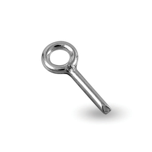 SOLDERED EYE PINS – 9ct WHITE GOLD (Closed Loop)