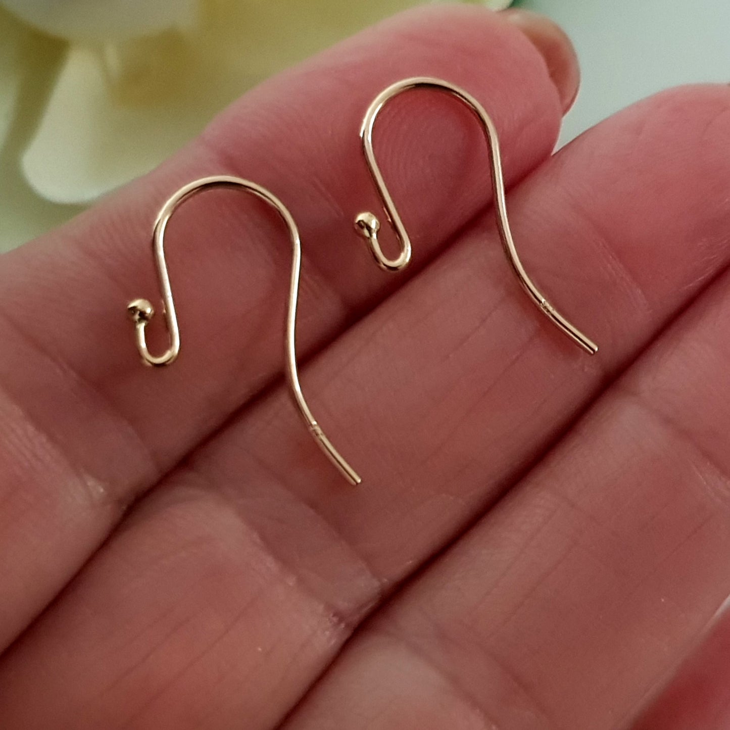 Earring Hooks - Balled Ends Gold-Plated Hooks Quality Findings  | GP-SS-019EH-1 | Earring Findings