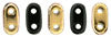 CzechMate Bar Beads – Jet / Apollo Gold -6x2mm Two-Hole Czech Glass Beads - CZMBar-27101