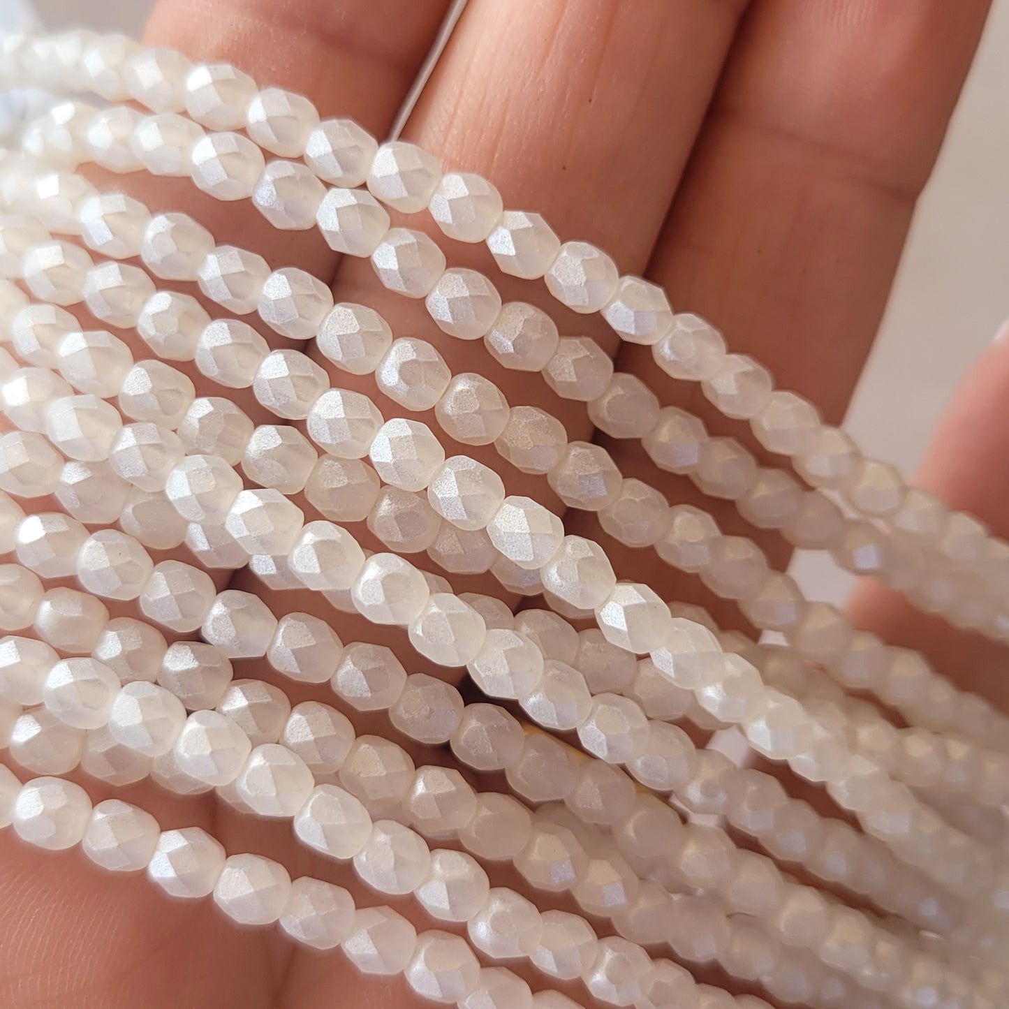 Czech Fire Polished - Crystal Metal Lustre 4mm Round 50 Bead Strand | FP-04-S24C0003 | Beading Supply (Copy)