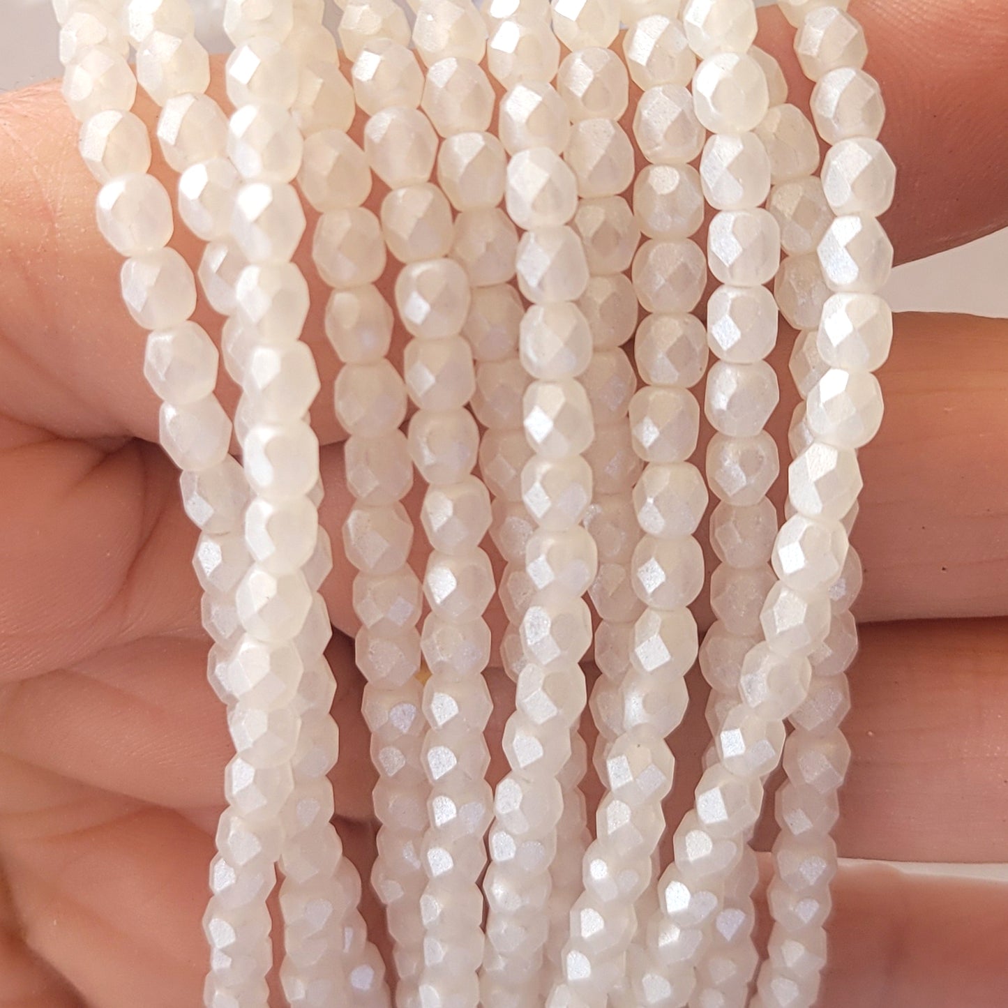 Czech Fire Polished - Crystal Metal Lustre 4mm Round 50 Bead Strand | FP-04-S24C0003 | Beading Supply (Copy)