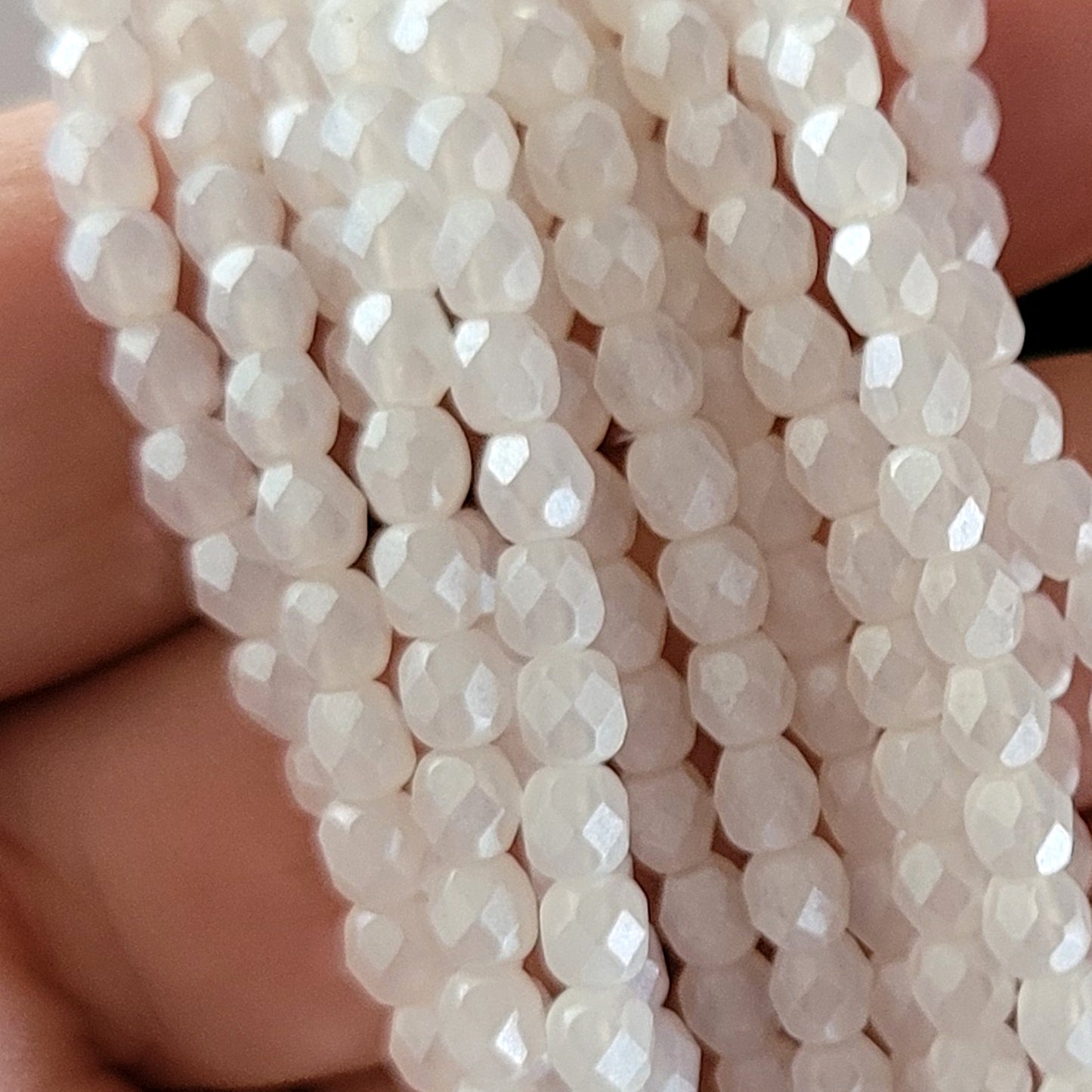 Czech Fire Polished - Crystal Metal Lustre 4mm Round 50 Bead Strand | FP-04-S24C0003 | Beading Supply (Copy)