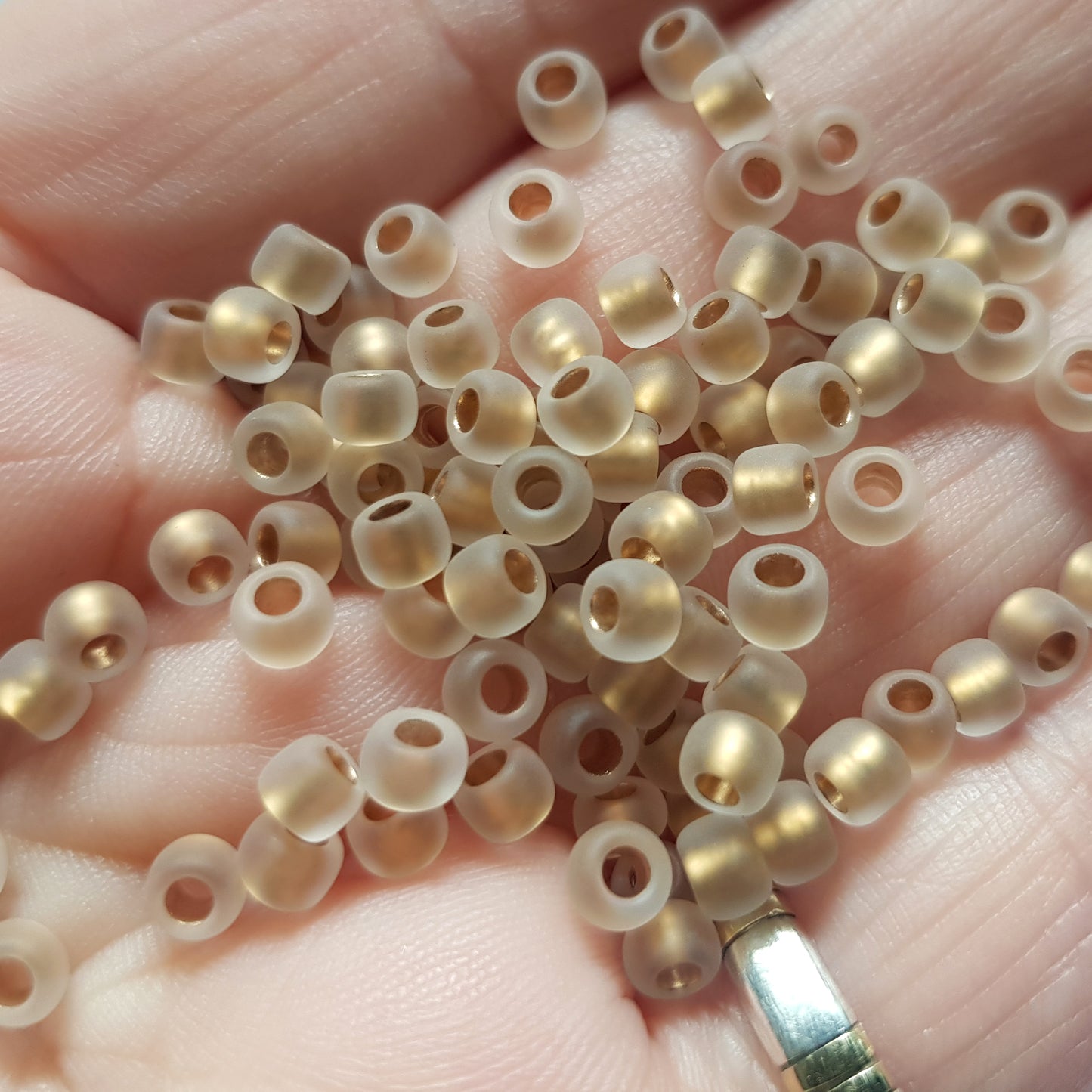 6/0 TR-989F Crystal Frosted Gold Lined 10g/30g Round Toho Seed Beads - Beading Supply
