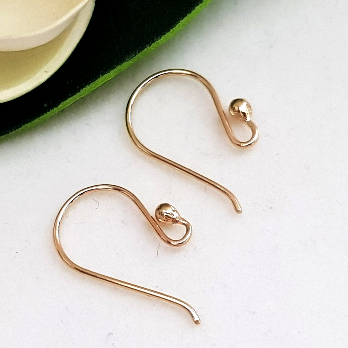 9ct Yellow Gold Balled Ends Hooks Quality Handmade | YG9-011EH | Earring Findings