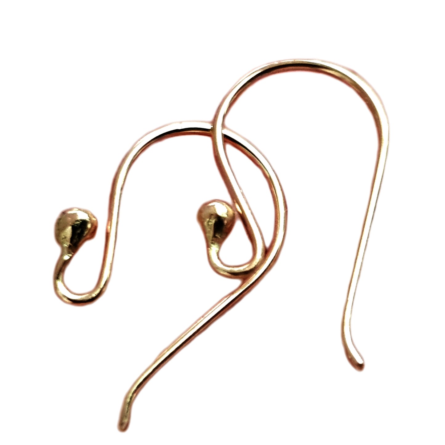 9ct Yellow Gold Balled Ends Hooks Quality Handmade | YG9-011EH | Earring Findings