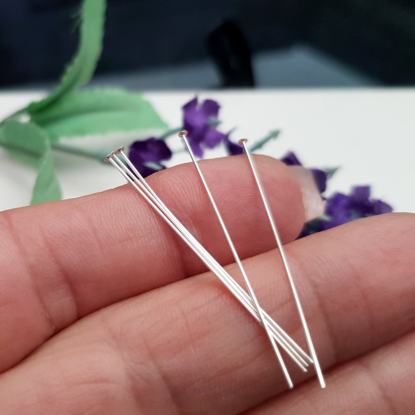 Headpins Flat Head Pins - 24 gauge (0.5 mm) Sterling Silver | SS-GF5/FHP | Jewellery Making Supply