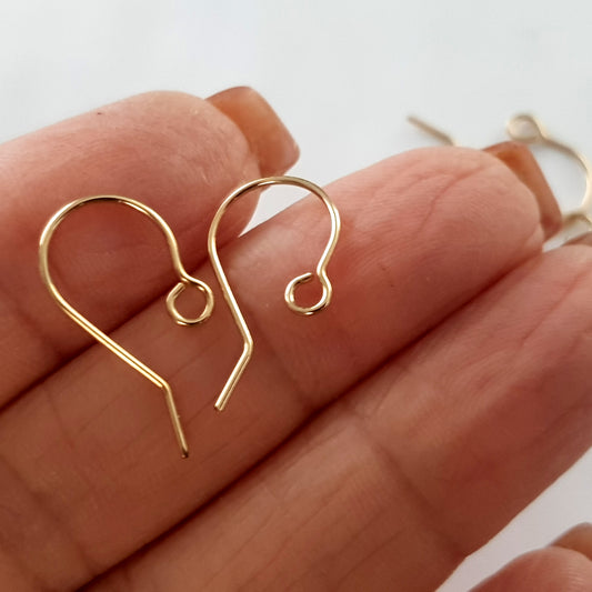 Handmade 14k Gold-Filled Shepherd Hook Ear Wires - A Pair | GF-023EH | Jewelry Making Supplies