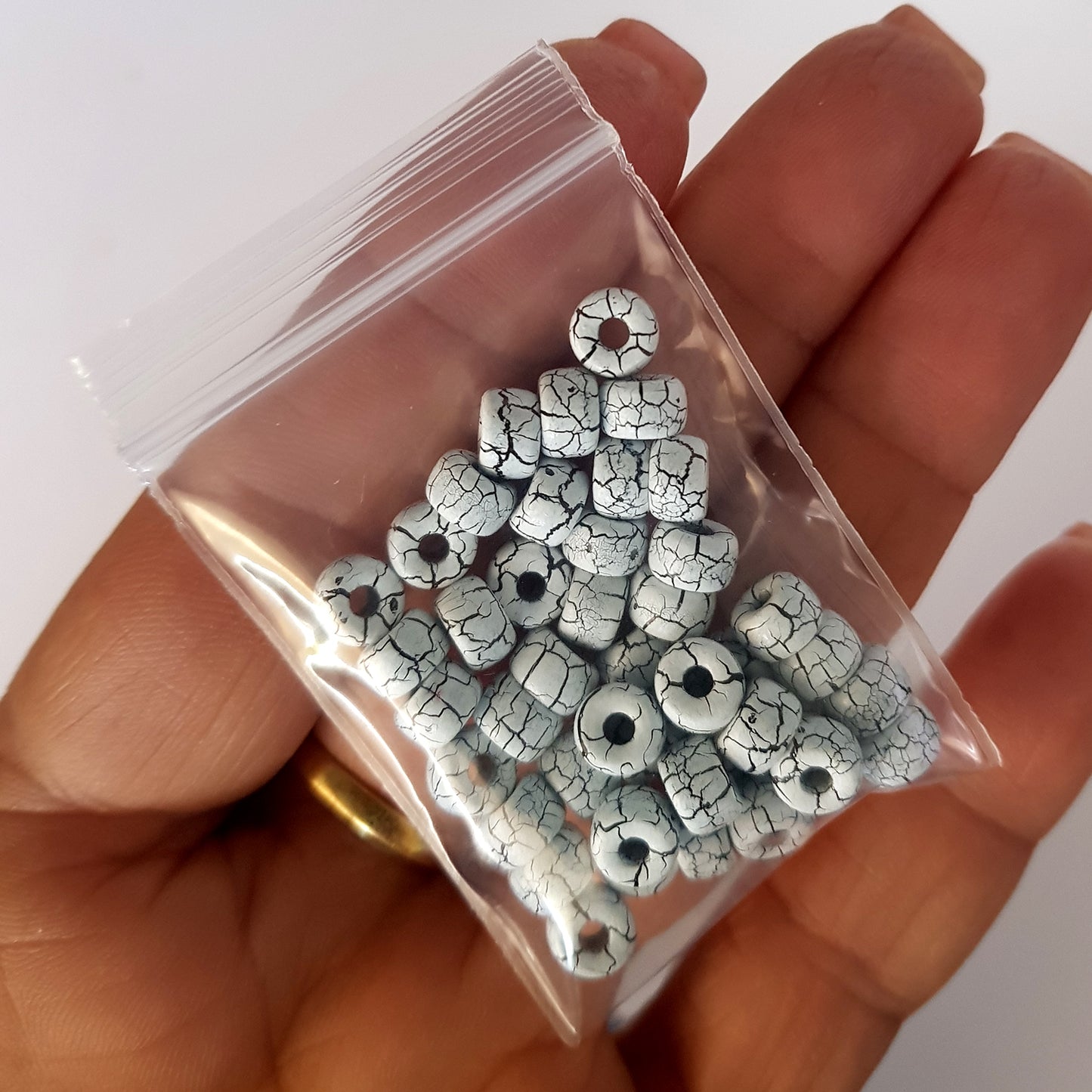 Matubo 2/0 Seed Beads - White-Jet Black-6mm Round Beads -Kalitheo