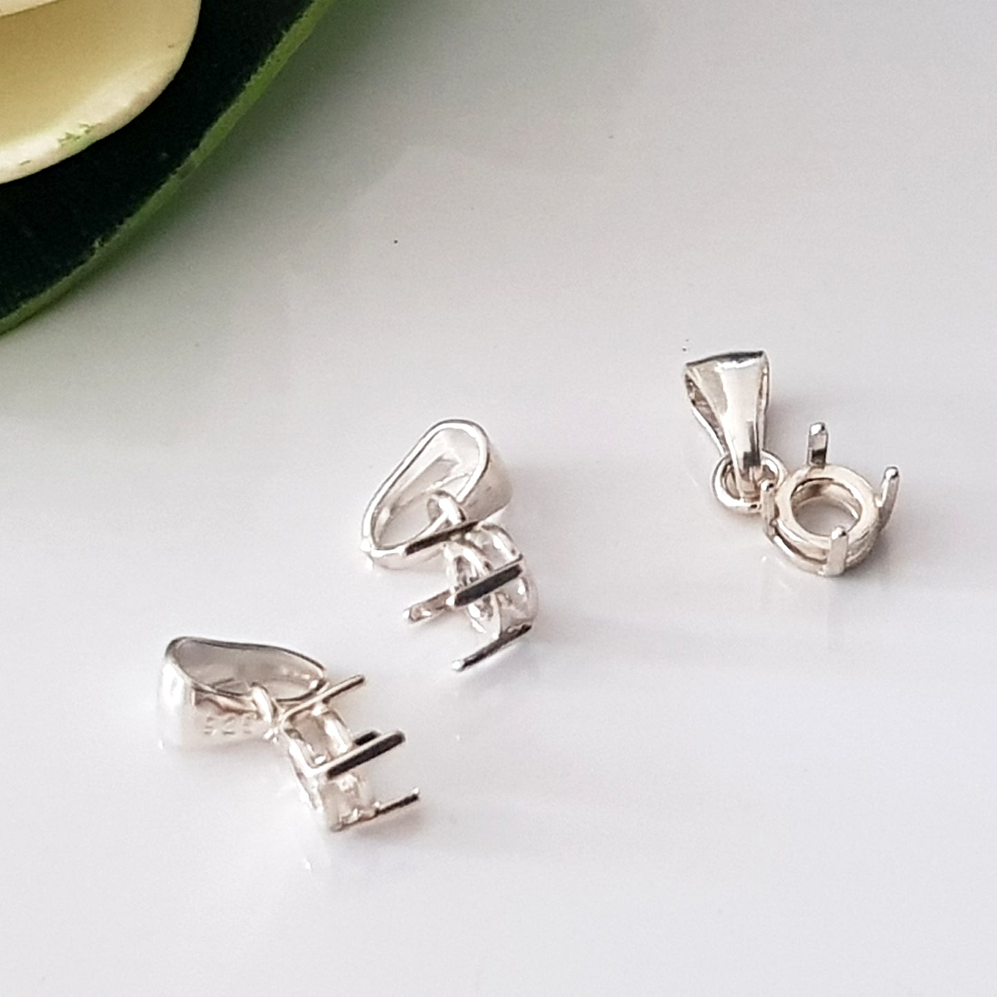 Pendant Drop - Basket Claw Setting with Bail 925 Sterling Silver - Cabochon & Gemstone Setting | PD-SS-CS | Pendant Supply