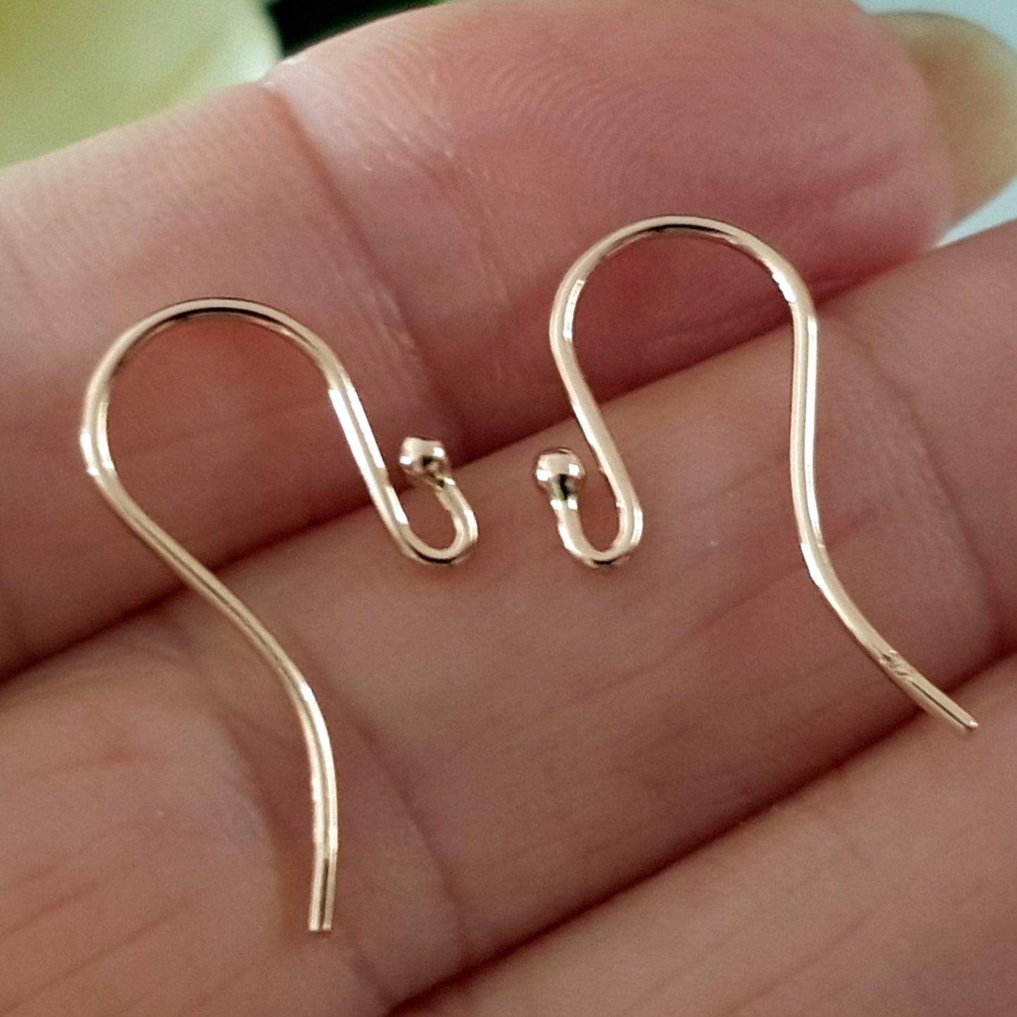 Earring Hooks - Balled Ends 9ct Rose Gold Hooks Quality Findings | RG9-019EH-1 | Earring Findings