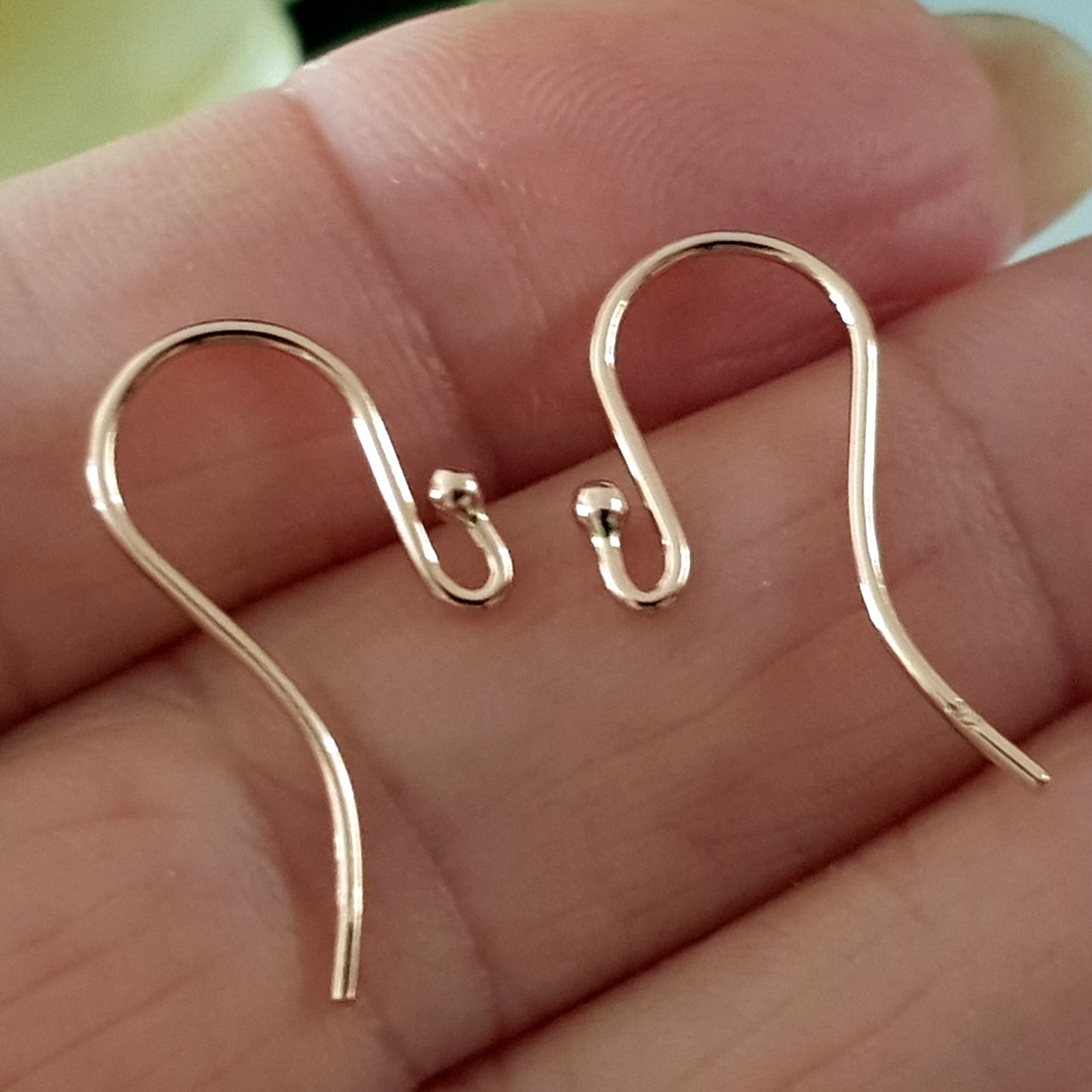 Earring Hooks - Balled Ends 9ct Rose Gold Hooks Quality Findings  | RG9-019EH-1 | Earring Findings