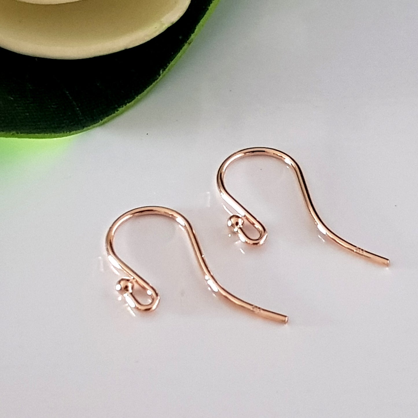 Earring Hooks - Balled Ends 9ct Rose Gold Hooks Quality Findings | RG9-019EH-1 | Earring Findings