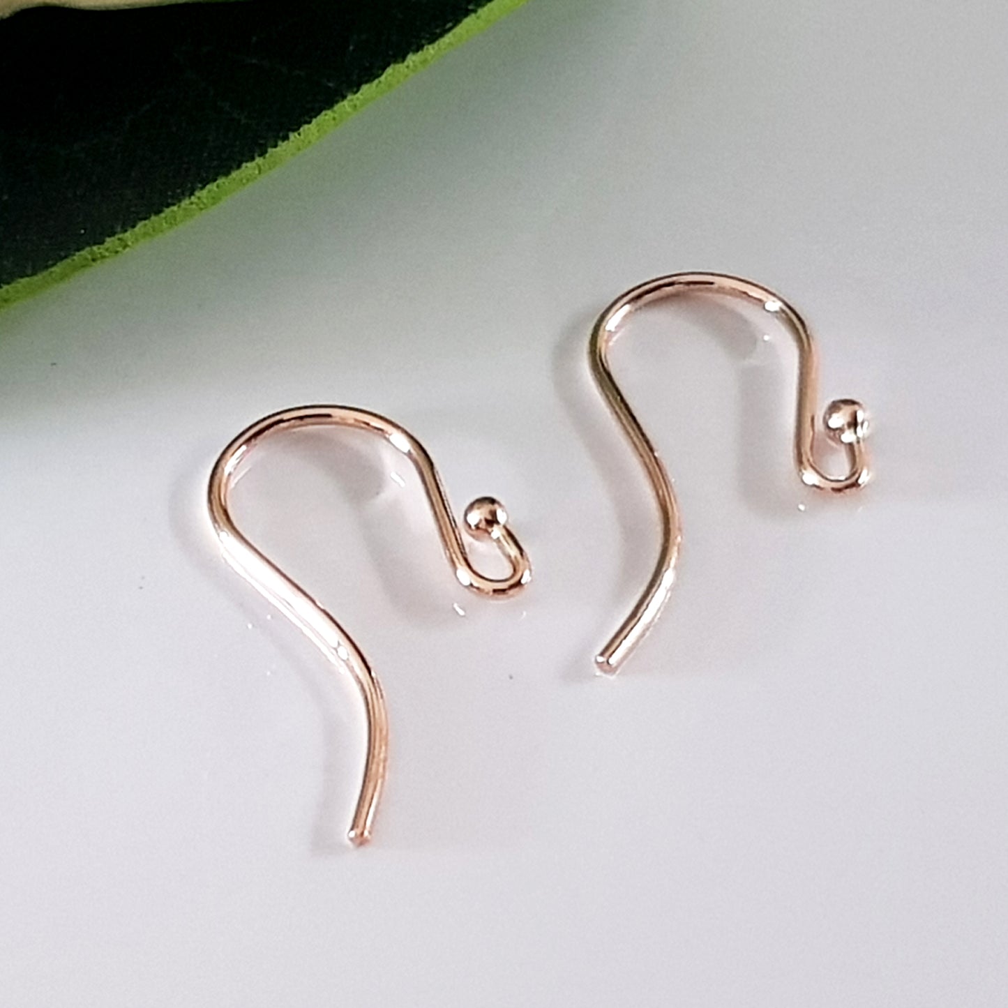 Earring Hooks - Balled Ends 9ct Rose Gold Hooks Quality Findings | RG9-019EH-1 | Earring Findings