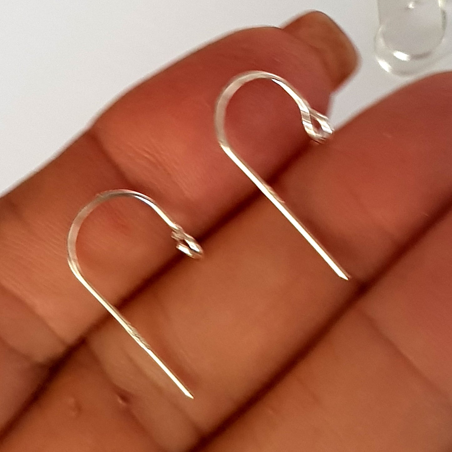 Sterling Silver Handmade Front Facing Loop Ear Hooks – 22mm (0.7mm.0.8mm or 0.9mm Wire)