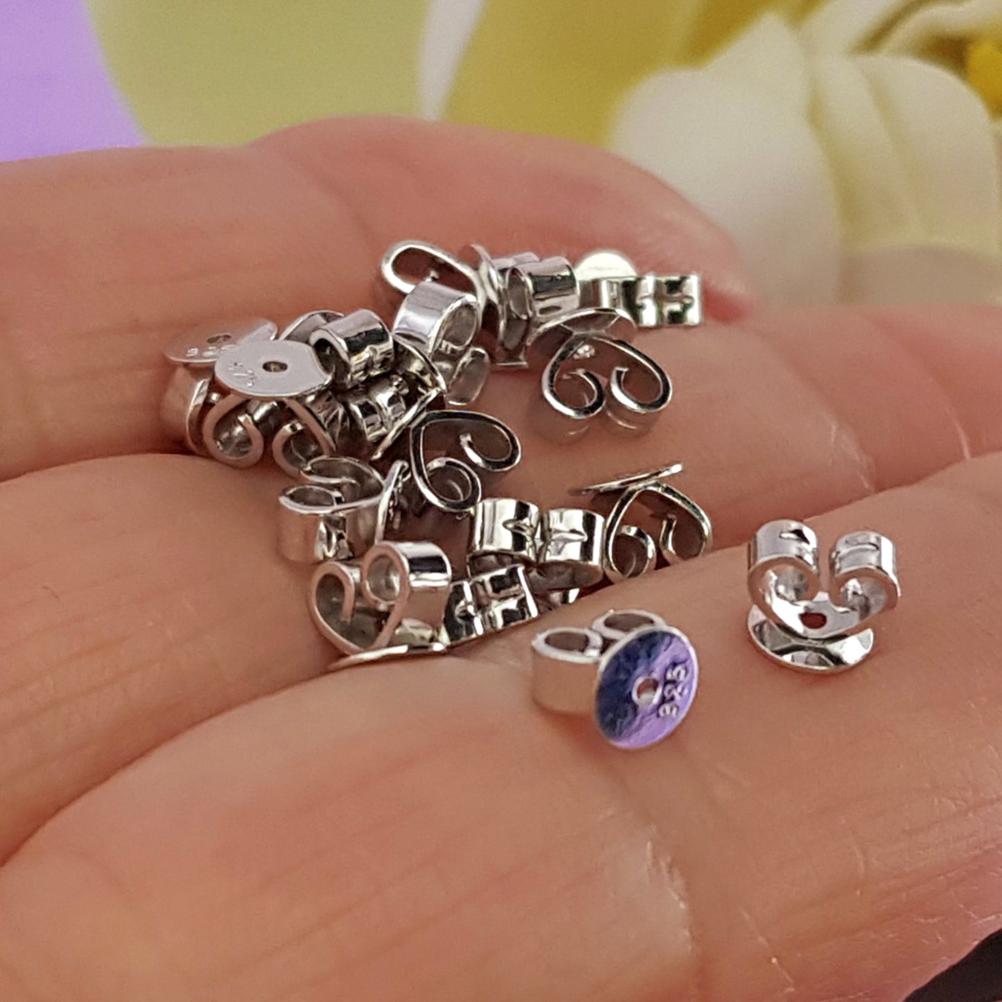 Sterling Silver LUX Disc Butterfly Backs 925 | SS-008 | Earring Supply