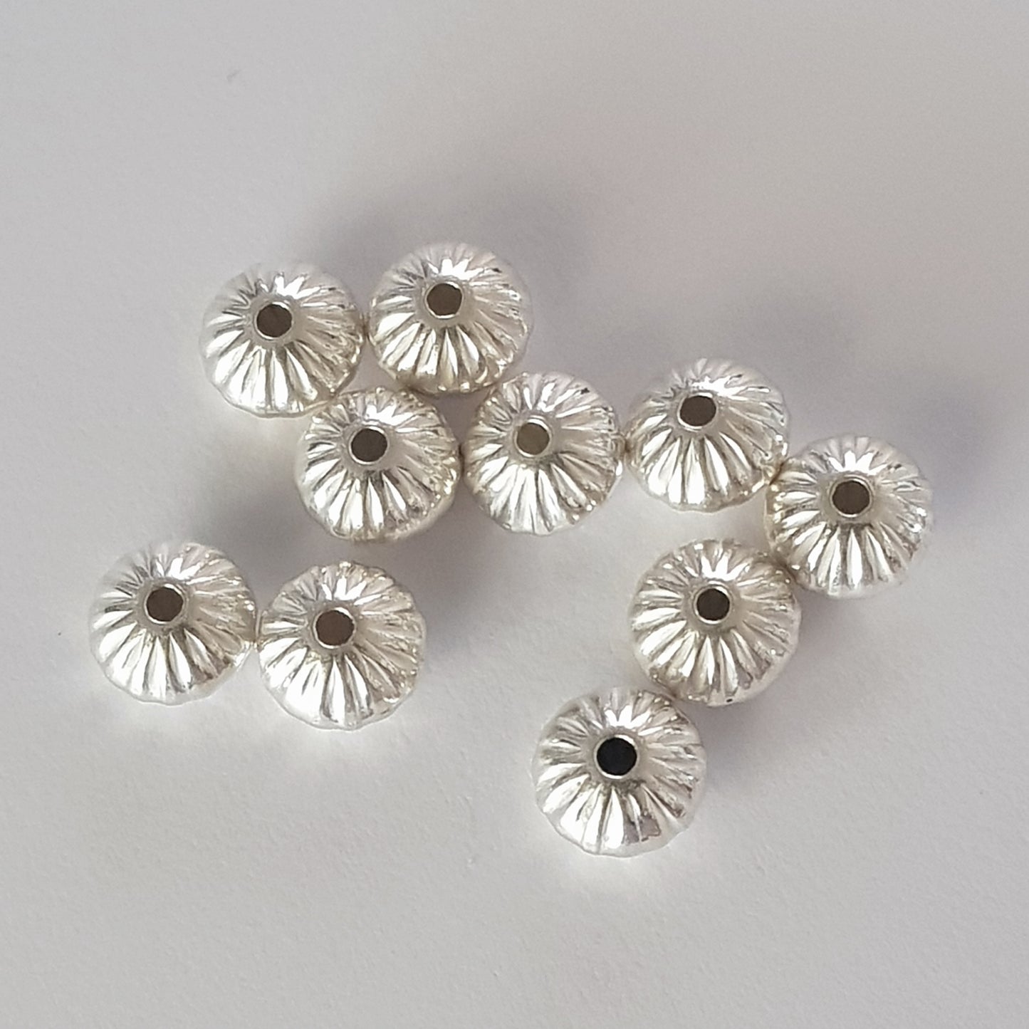 Genuine Sterling Silver Corrugated Saucer Beads | SS-BeadSaucerCOR | 925 Jewellery Making Supplies