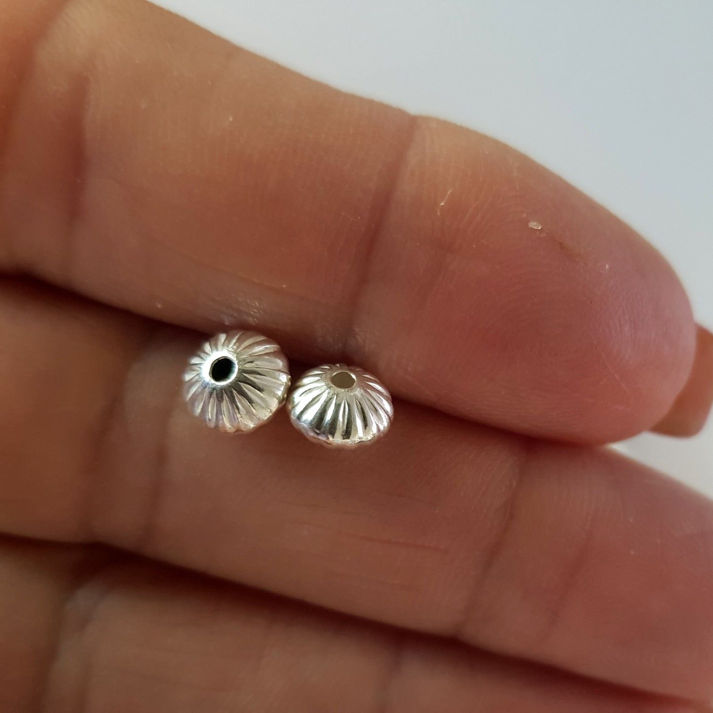 Genuine Sterling Silver Corrugated Saucer Beads | SS-BeadSaucerCOR | 925 Jewellery Making Supplies