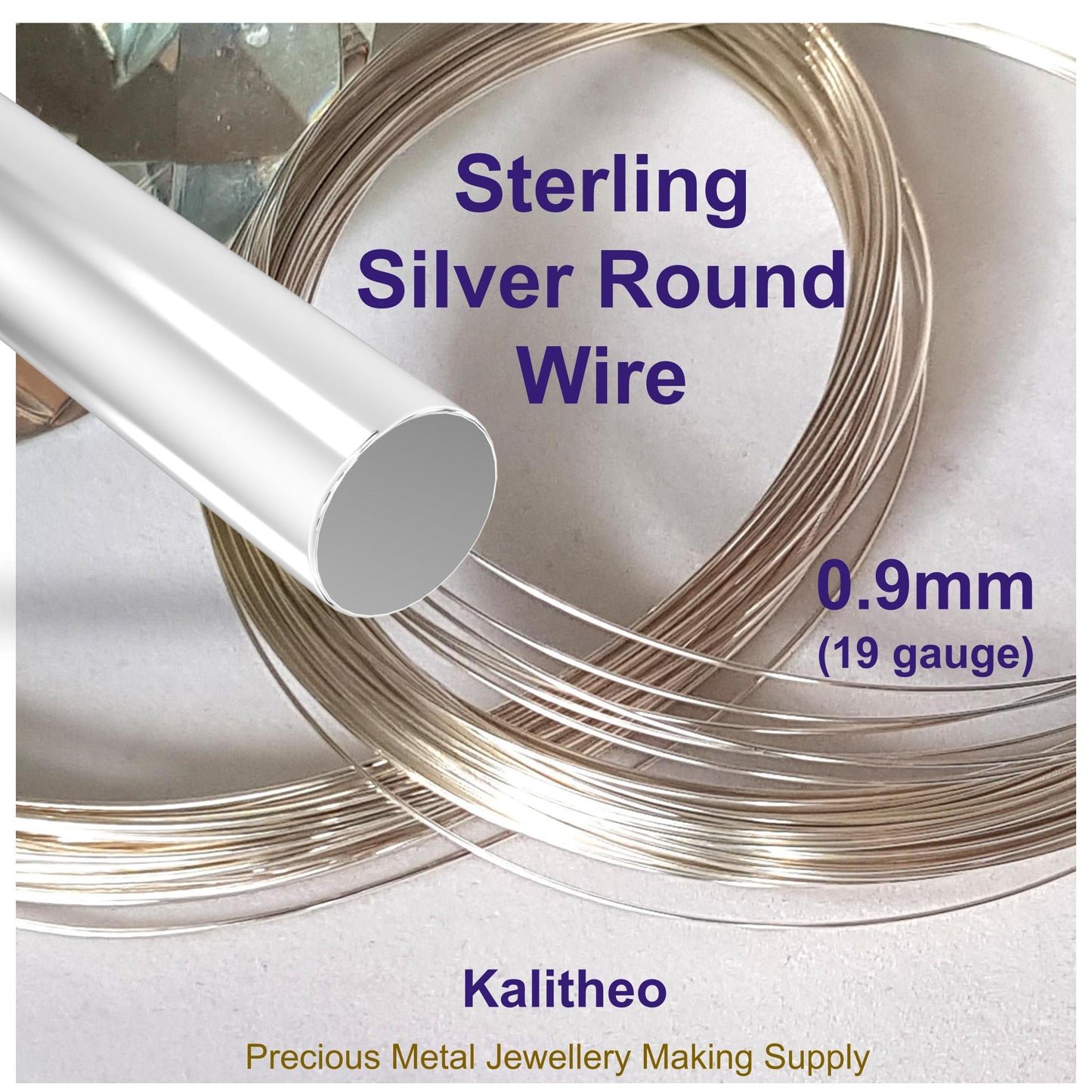FAB Metals - 0.9mm Round Sterling Silver Wire in Soft, Medium, Hard ( 19 gauge) | Jewellery Making Supply