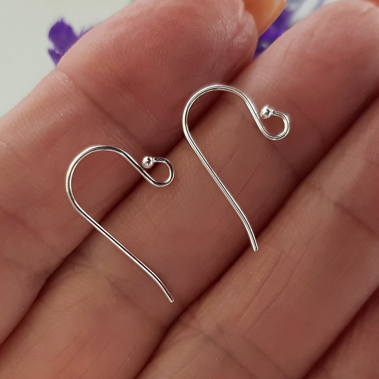 Earring Hooks - Balled Ends Sterling Silver Hooks Quality Findings | SS-019EH-1 | Earring Findings