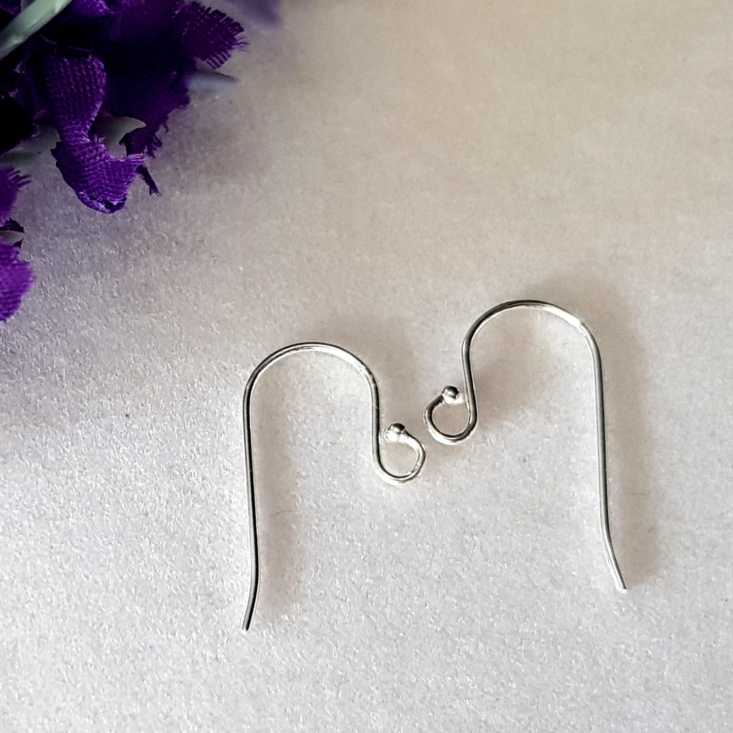 Earring Hooks - Balled Ends Sterling Silver Hooks Quality Findings | SS-019EH-1 | Earring Findings