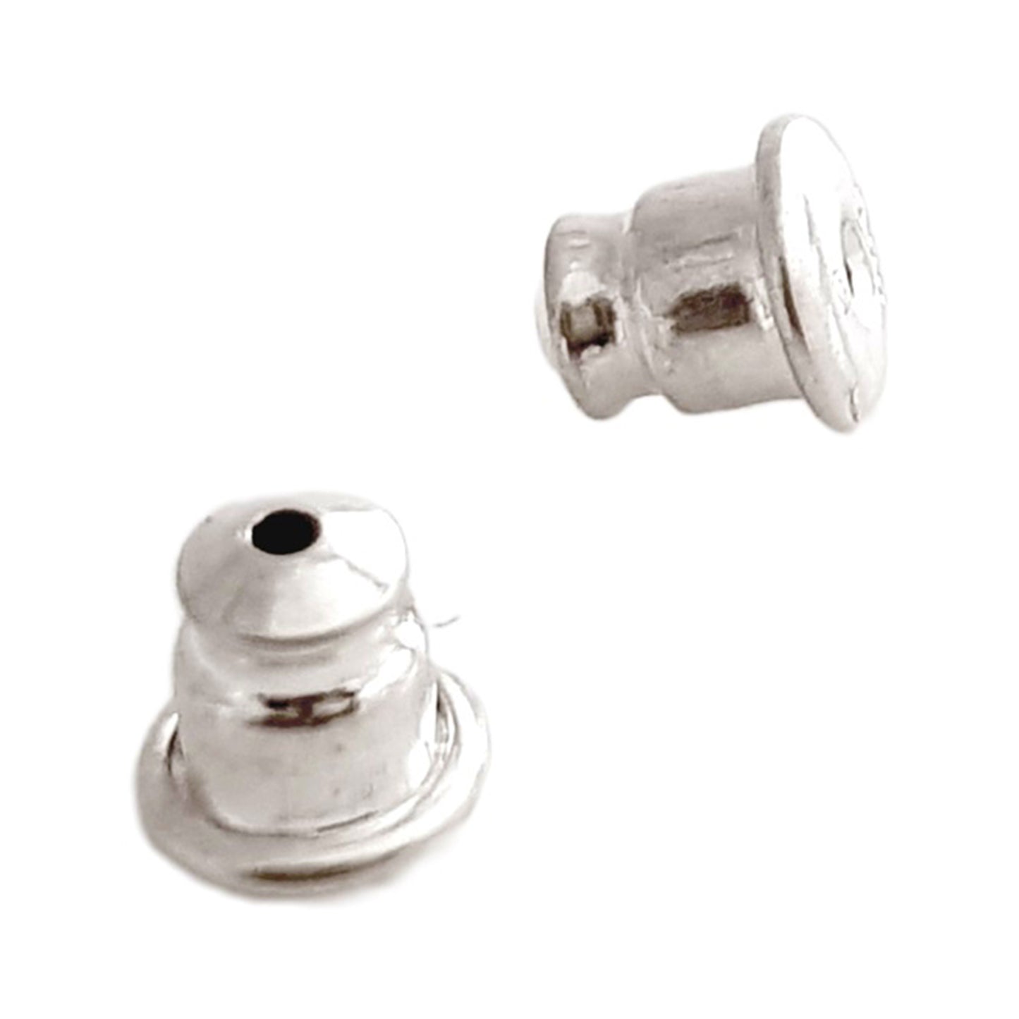 Ear Backs - Sterling Silver Bullet Style with Memory Rubber Inserts | SS-007B/EB | Earring Finding