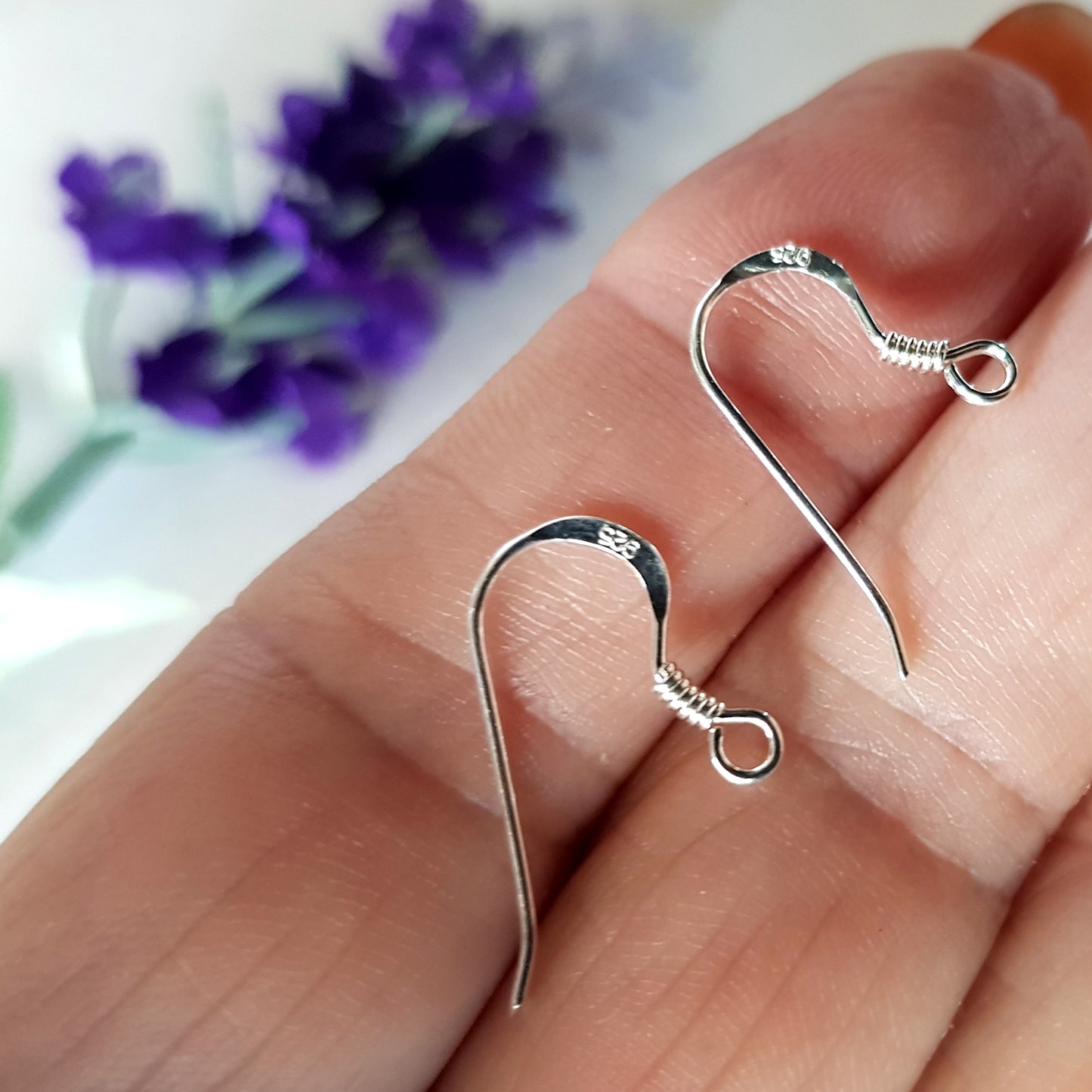 Earring Hooks - Shepherd Sterling Silver Hooks With Coils Polished Quality Findings | SS-003EH-1 | Earring Findings