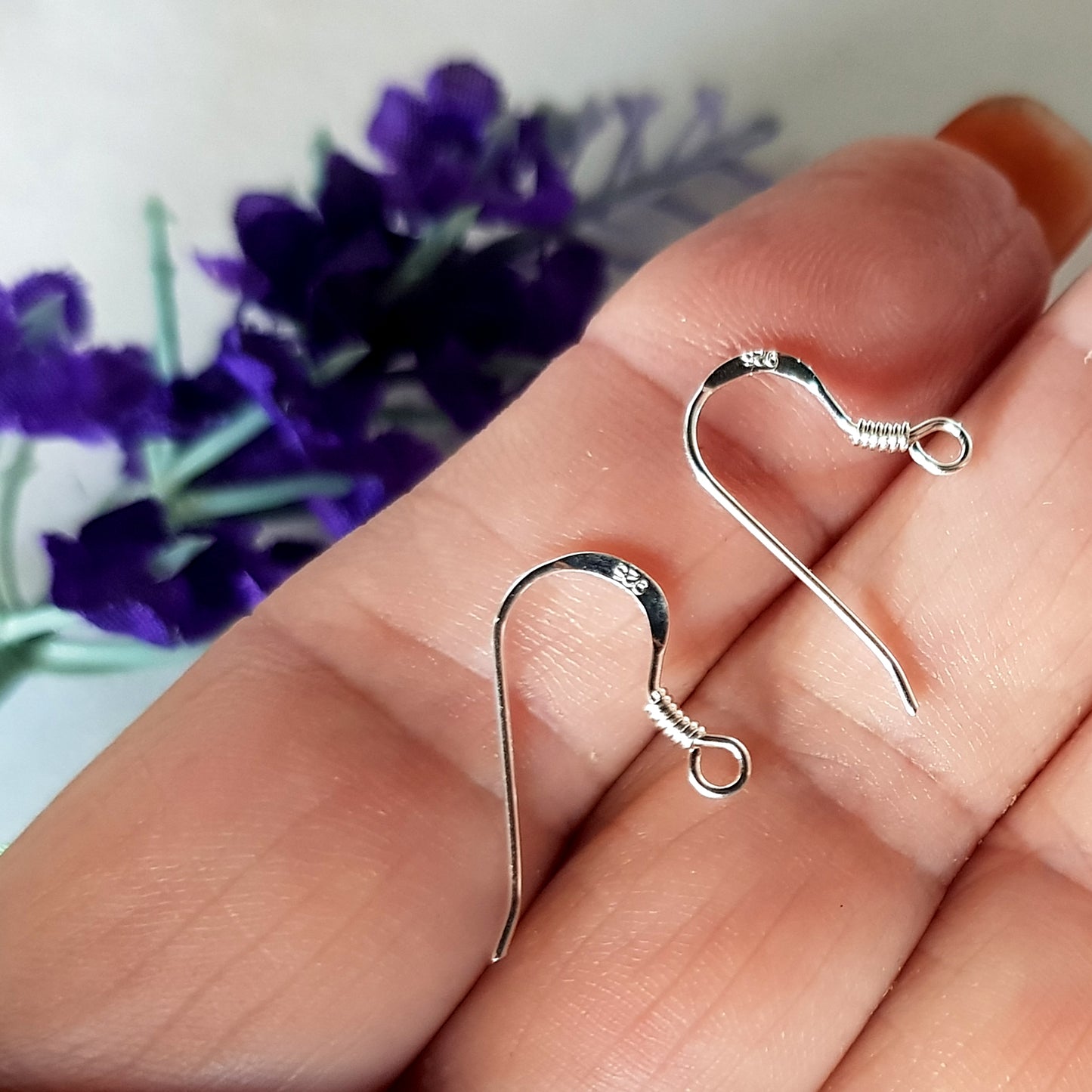 Earring Hooks - Shepherd Sterling Silver Hooks With Coils Polished Quality Findings | SS-003EH-1 | Earring Findings