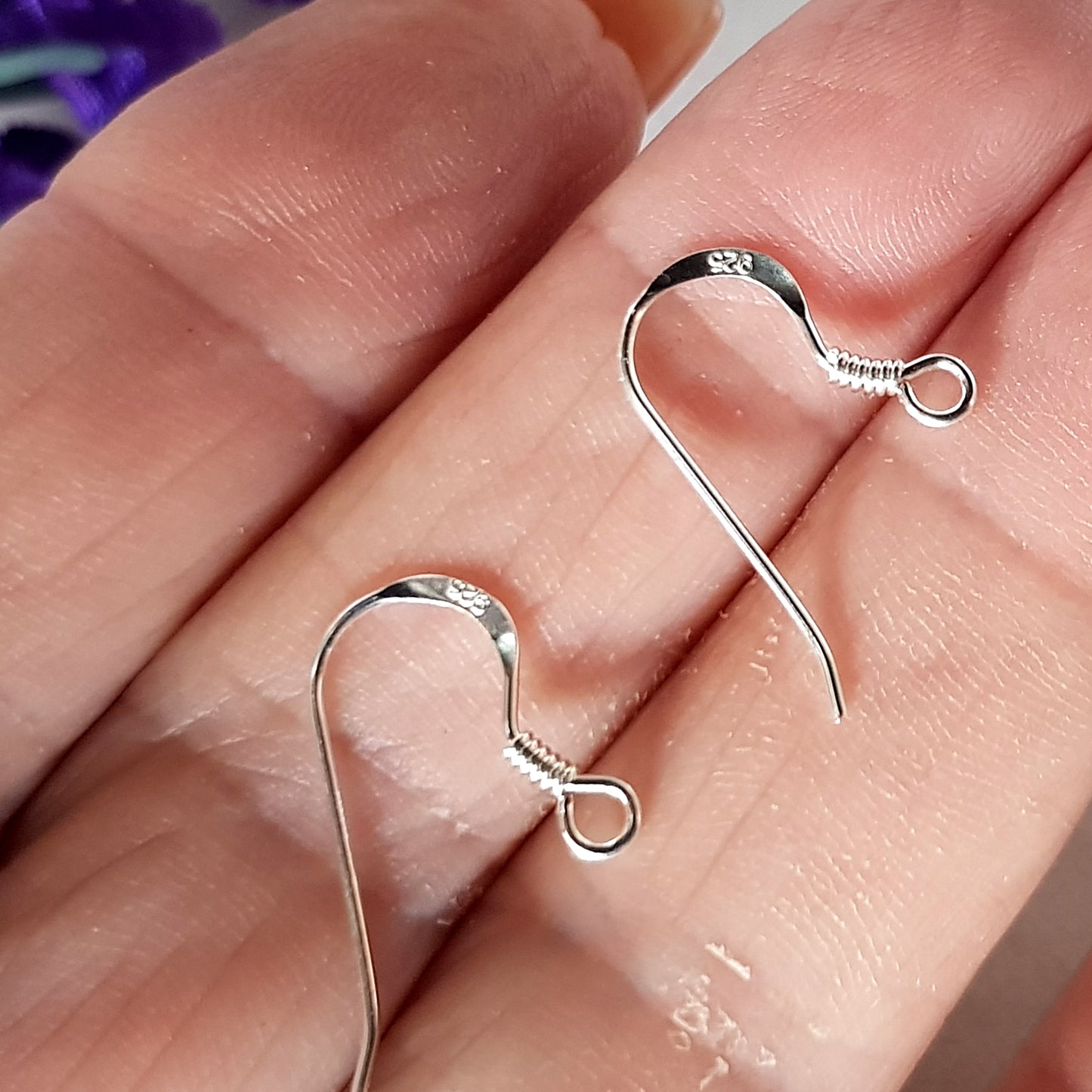 Earring Hooks - Shepherd Sterling Silver Hooks With Coils Polished Quality Findings  | SS-003EH-1 | Earring Findings