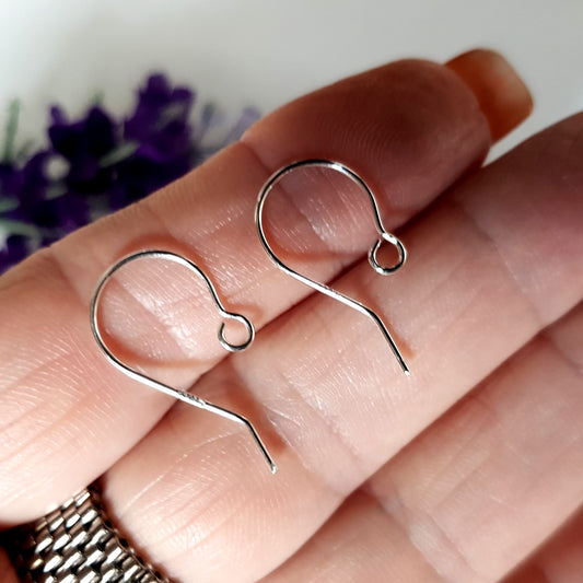 Quality Solid Silver 925 Handmade Earring Hooks | SS-0023EH | Jewellery Making Supply