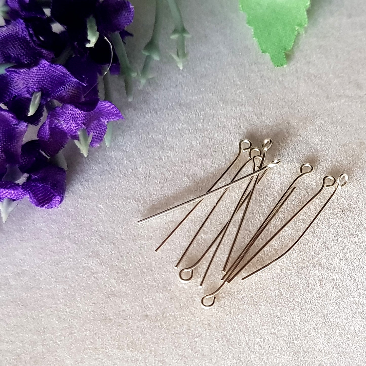 Eye Pins - Solid 0.5mm (24 gauge) Open Sterling Silver | SS-GF5/EP | Jewellery Making Supply