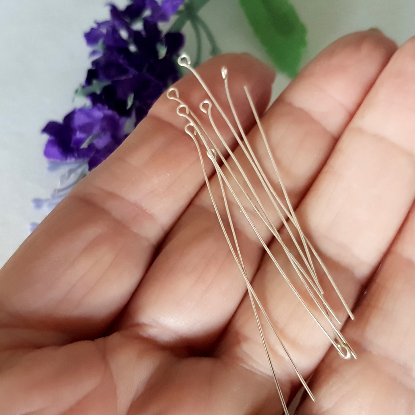 Eye Pins - Solid 0.5mm (24 gauge) Open Sterling Silver | SS-GF5/EP | Jewellery Making Supply