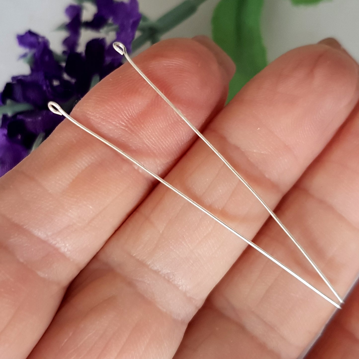 Eye Pins - Solid 0.5mm (24 gauge) Open Sterling Silver | SS-GF5/EP | Jewellery Making Supply