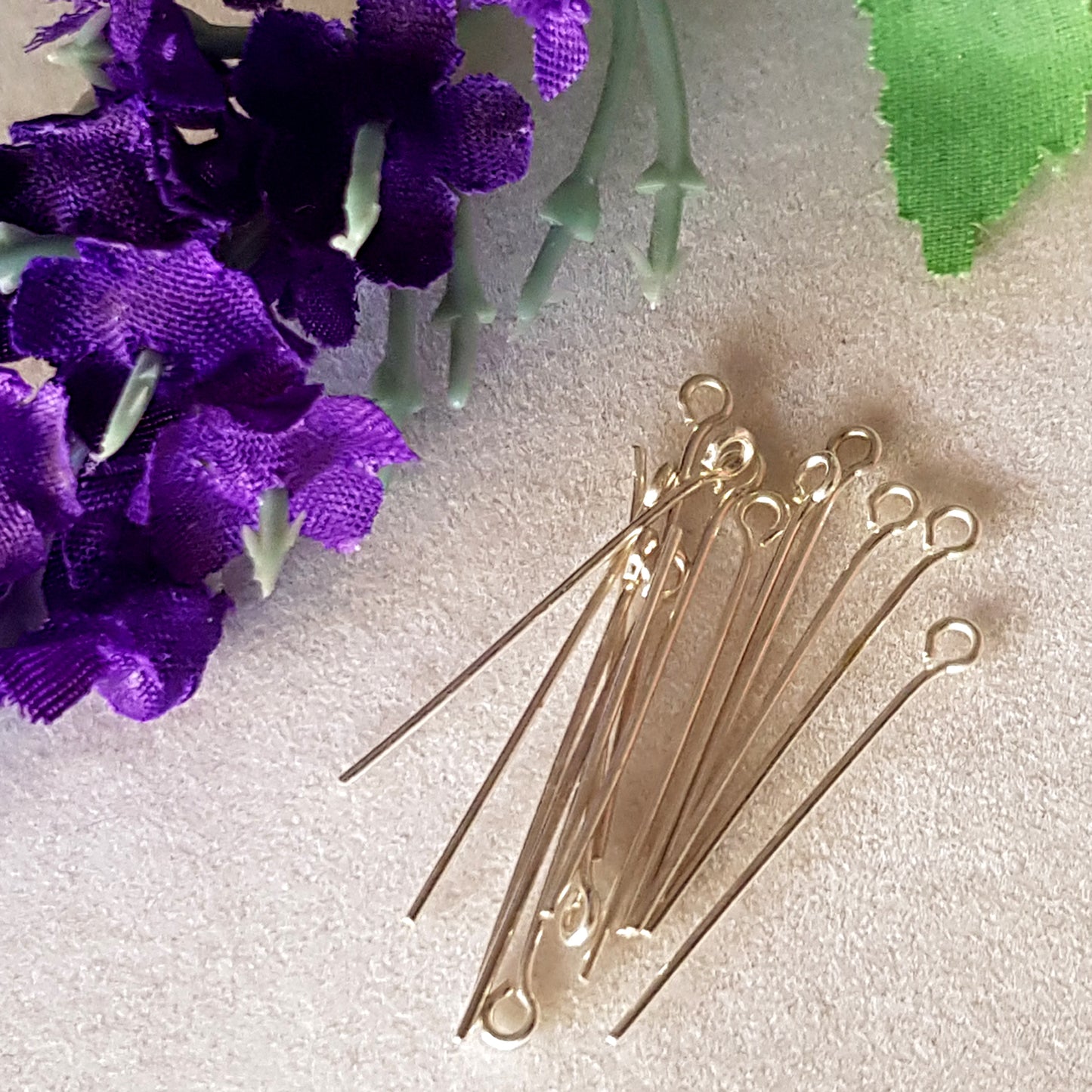 Eye Pins - Solid 0.7mm (21 gauge) Open Sterling Silver | SS-GF7/EP | Jewellery Making Supply