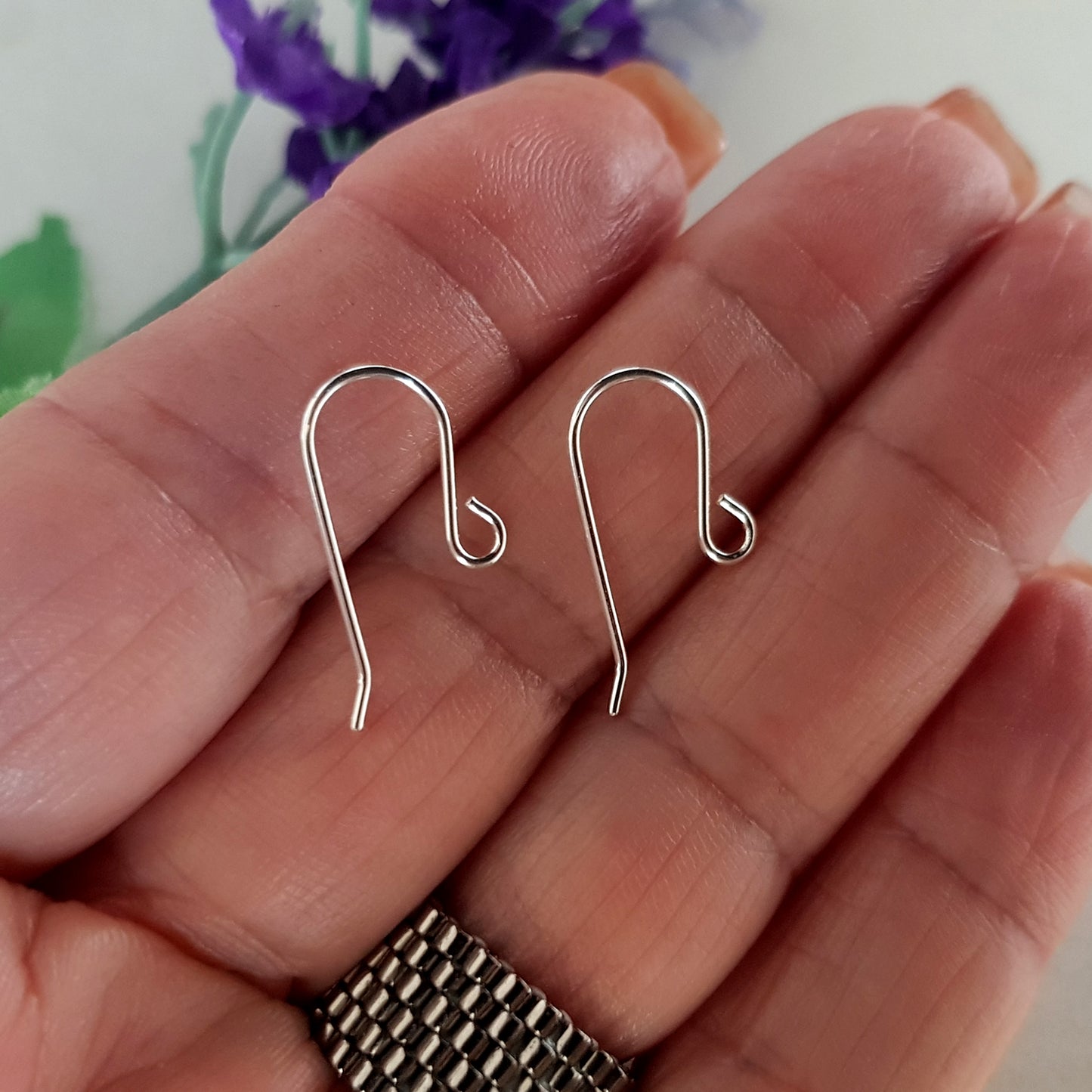 Earring Hooks - Plain Shepherd Sterling Silver Hooks Quality Findings | SS-0018EH-1 | Earring Findings