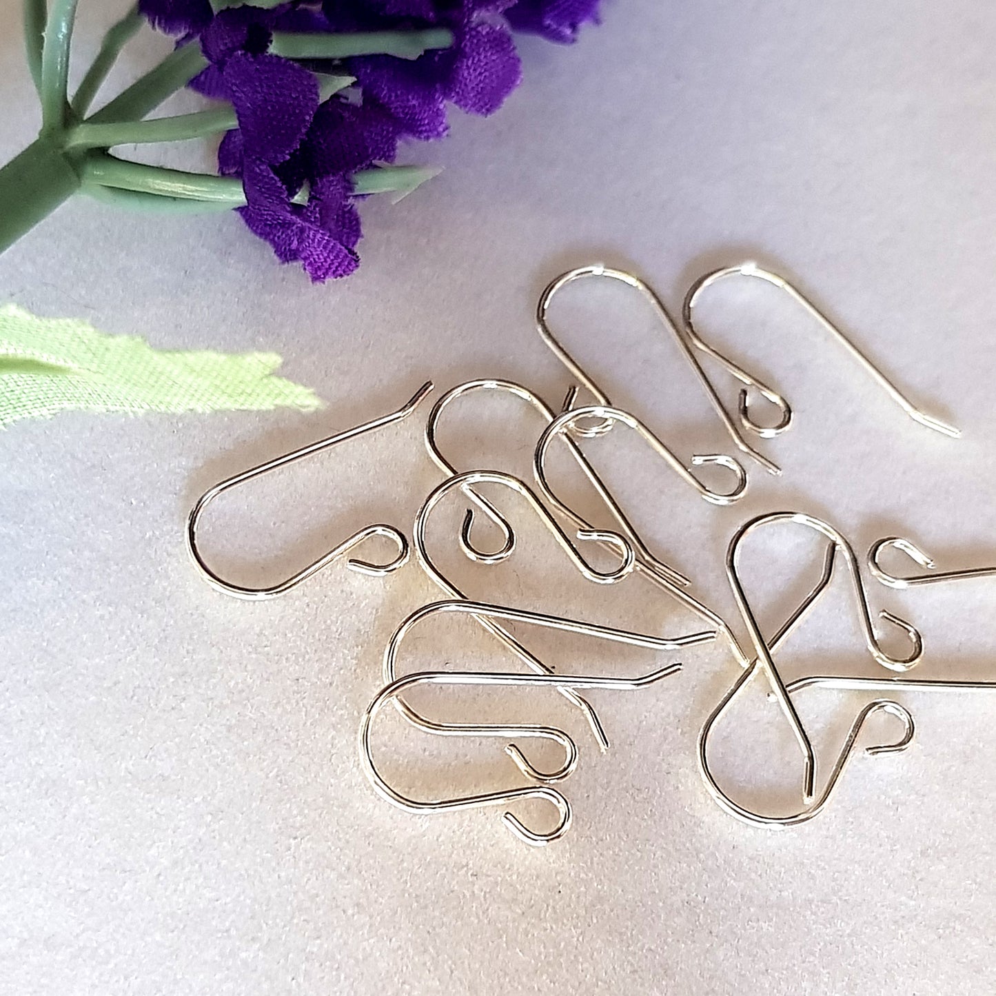 Earring Hooks - Plain Shepherd Sterling Silver Hooks Quality Findings | SS-0018EH-1 | Earring Findings