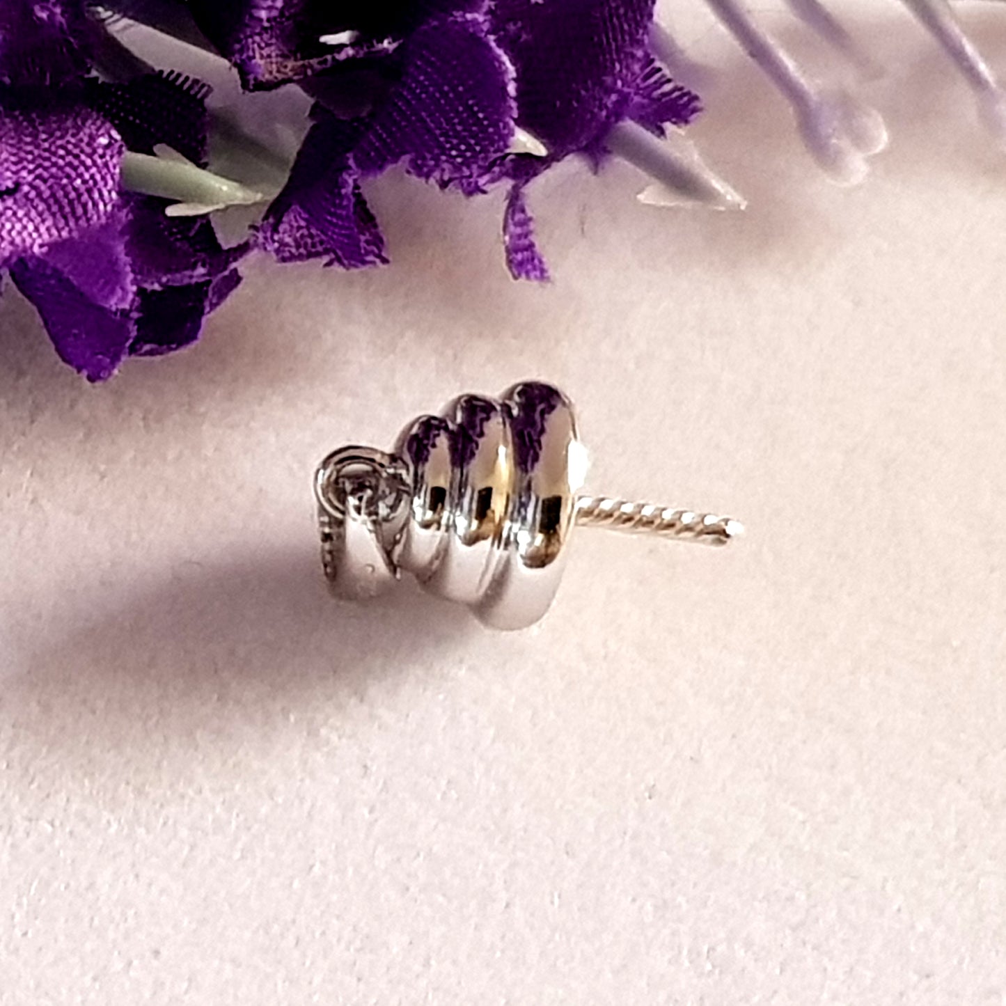 Pendant Drop Three Ringlet Cup & Bail Sterling Silver 925 | PD-RPSS-04CPP | Jewellery Findings