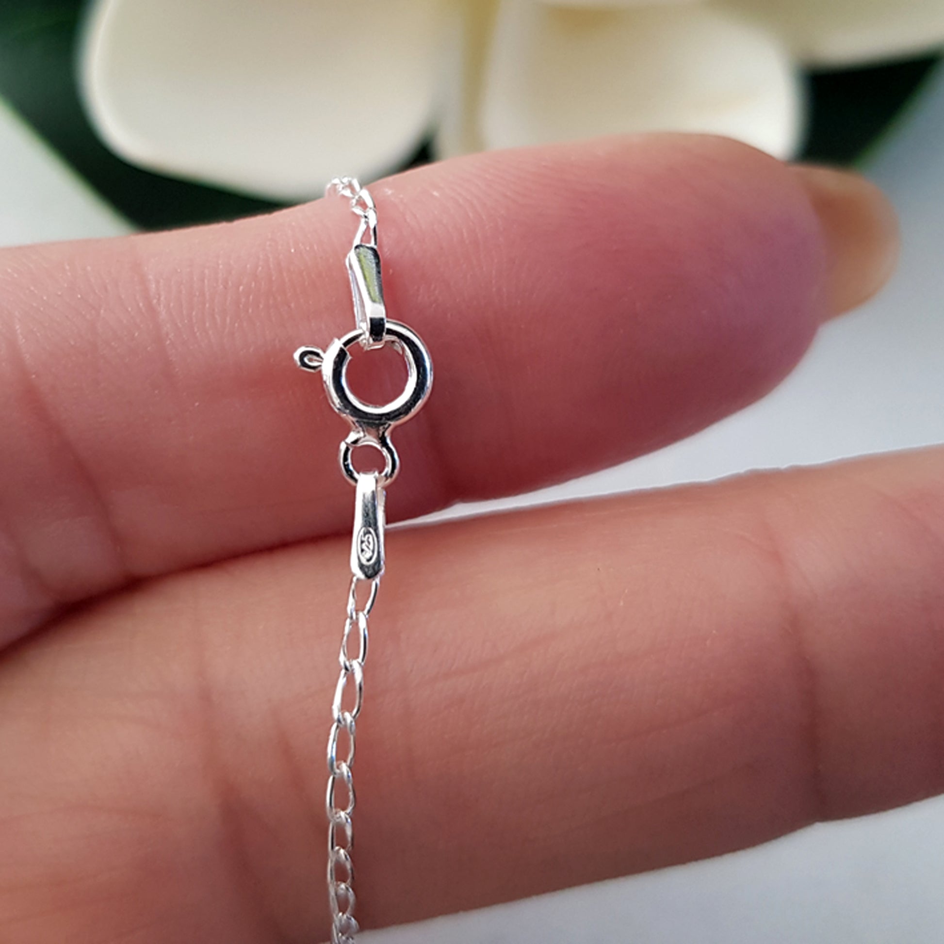 High-Quality Sterling Silver Curb Chain with Clasp