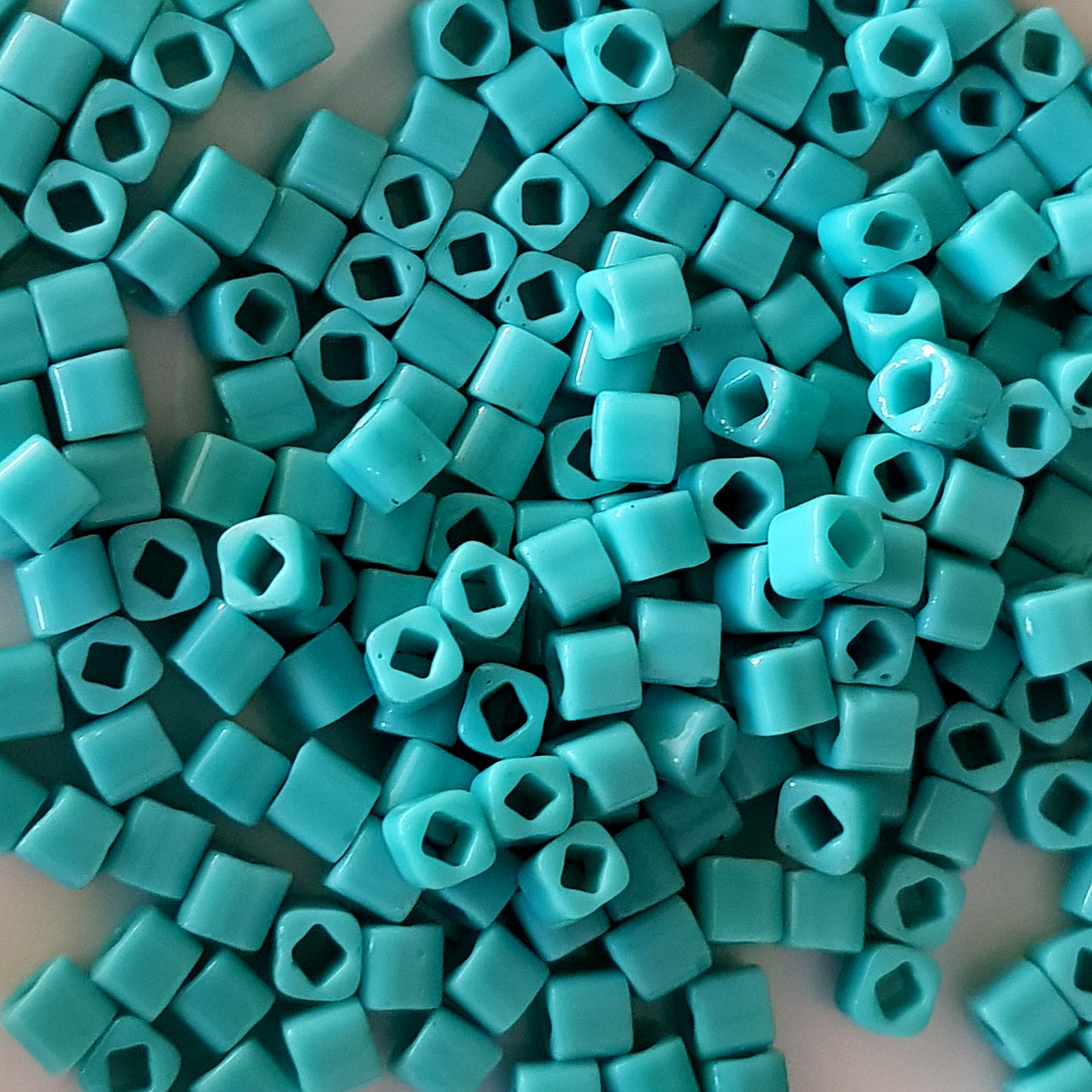 Turquoise Opaque - Toho 4mm Cube Beads β Premium Japanese Glass Beads
