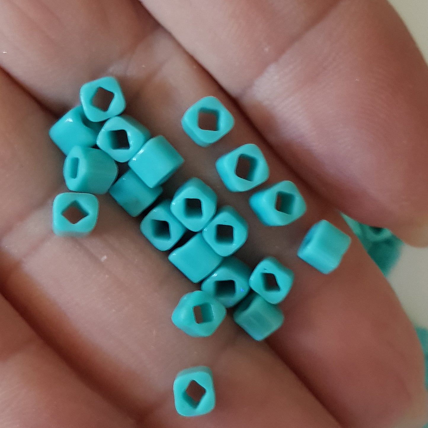 Turquoise Opaque - Toho 4mm Cube Beads β Premium Japanese Glass Beads