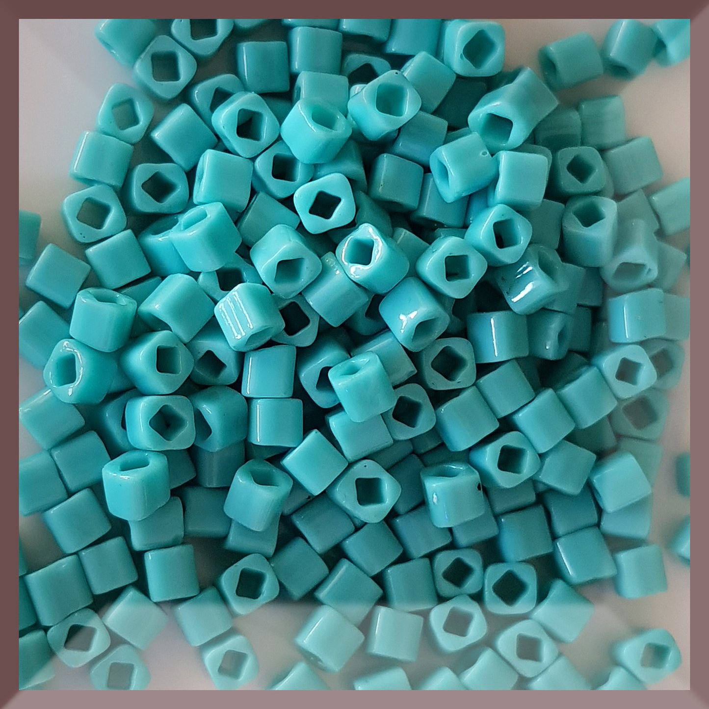 Turquoise Opaque - Toho 4mm Cube Beads β Premium Japanese Glass Beads