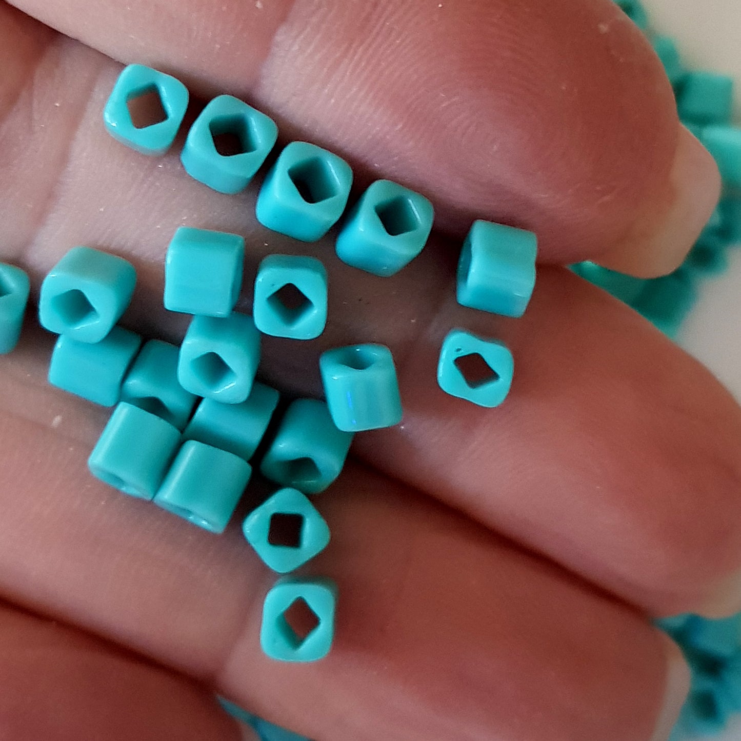 Turquoise Opaque - Toho 4mm Cube Beads β Premium Japanese Glass Beads