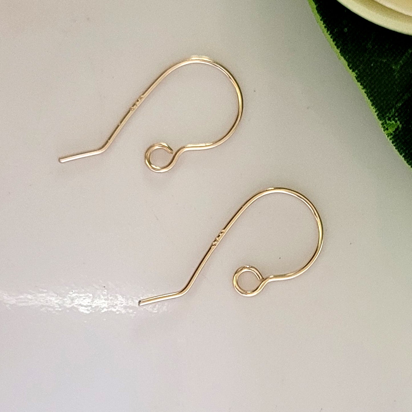 9ct Yellow Gold Handmade Shepherd Earring Hooks - Premium Quality Findings (1 Pair) | YG9-023EH-1 | Earring Findings