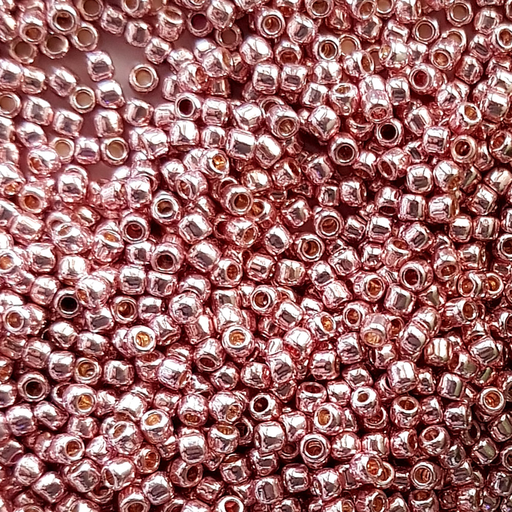 Close-up of rose gold beads