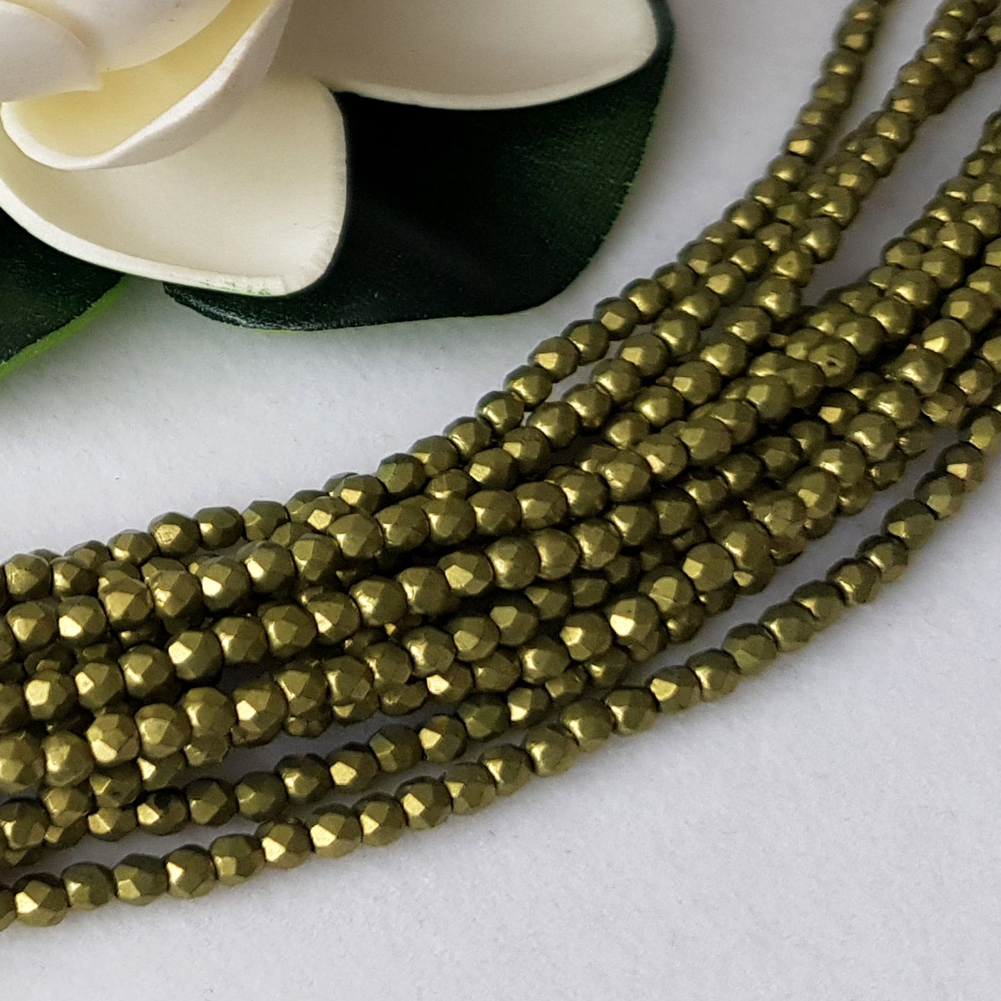 Czech Fire Polished - Meadowlark Saturated Metallic 3mm Round 50 Bead Strand  |  FP-03-05A03 | Beading Supply